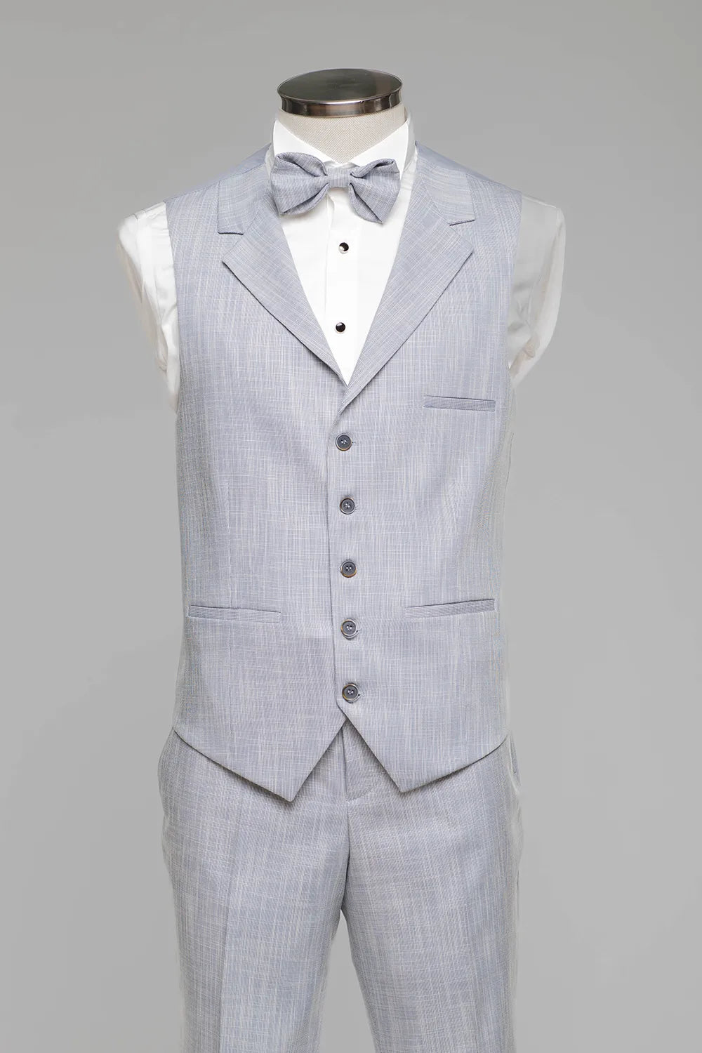 Hellblau gemustert Modern Fit Einreihiger Anzug