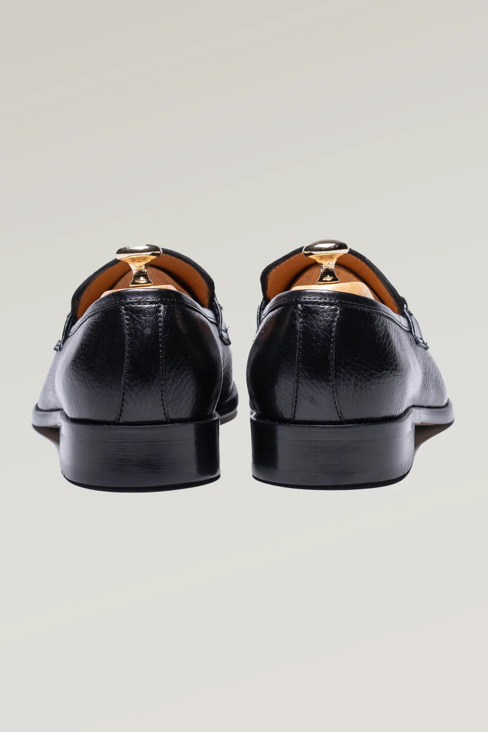 Schwarzes Hirschleder Horsebit Loafer-Schuh