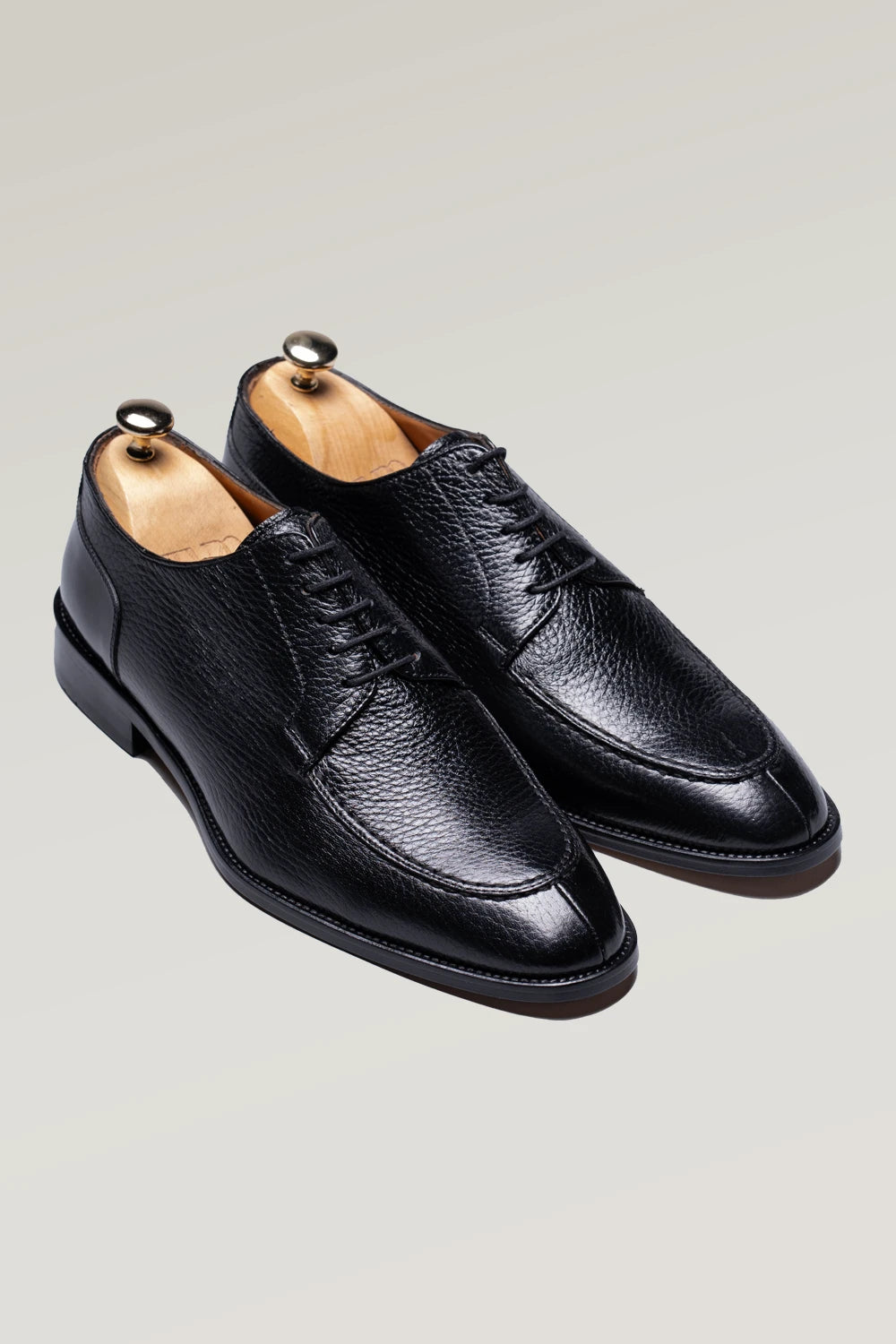 Schwarzer Hirschleder Derby-Schuh