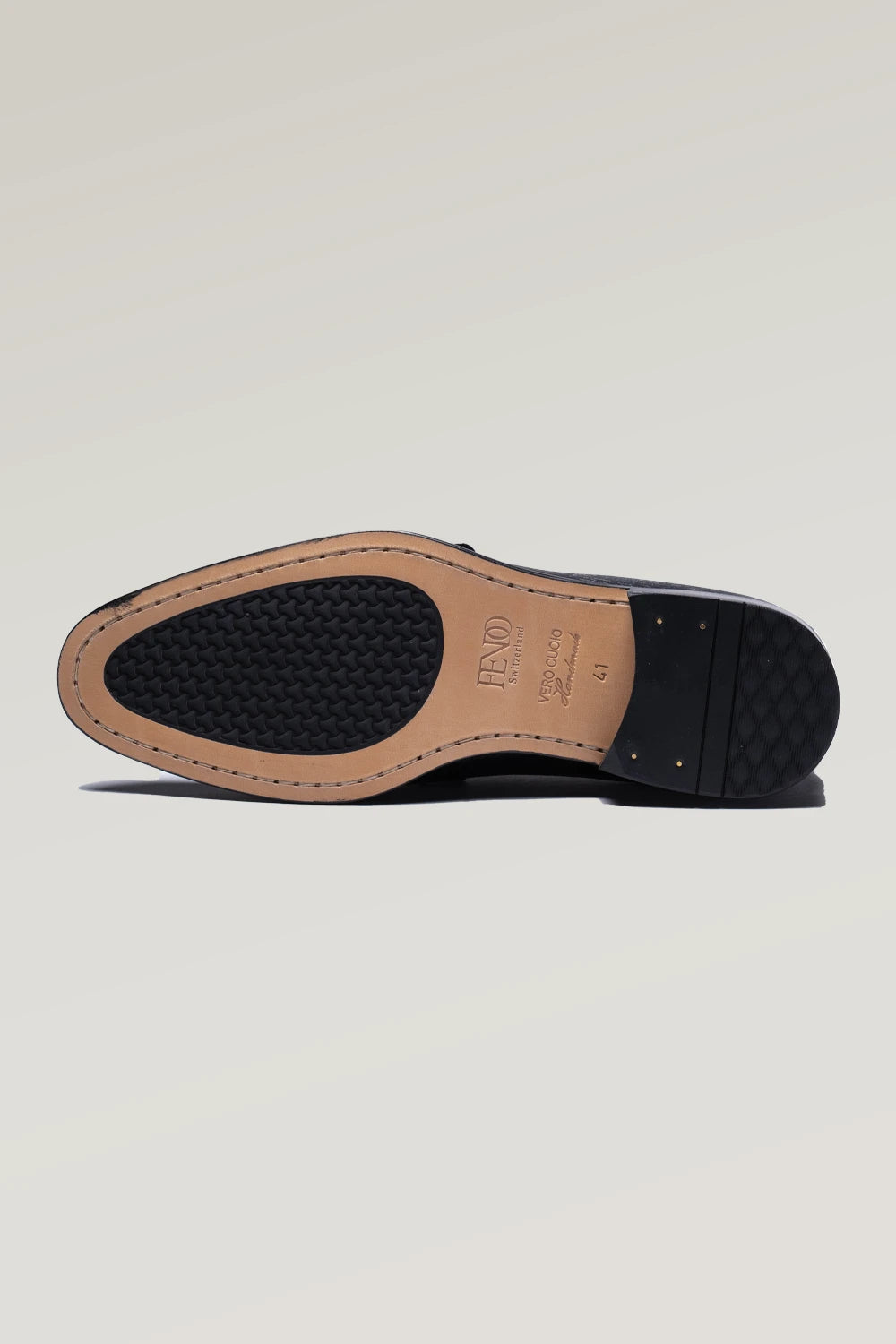 Schwarzer Hirschlederschuh mit Monk Strap