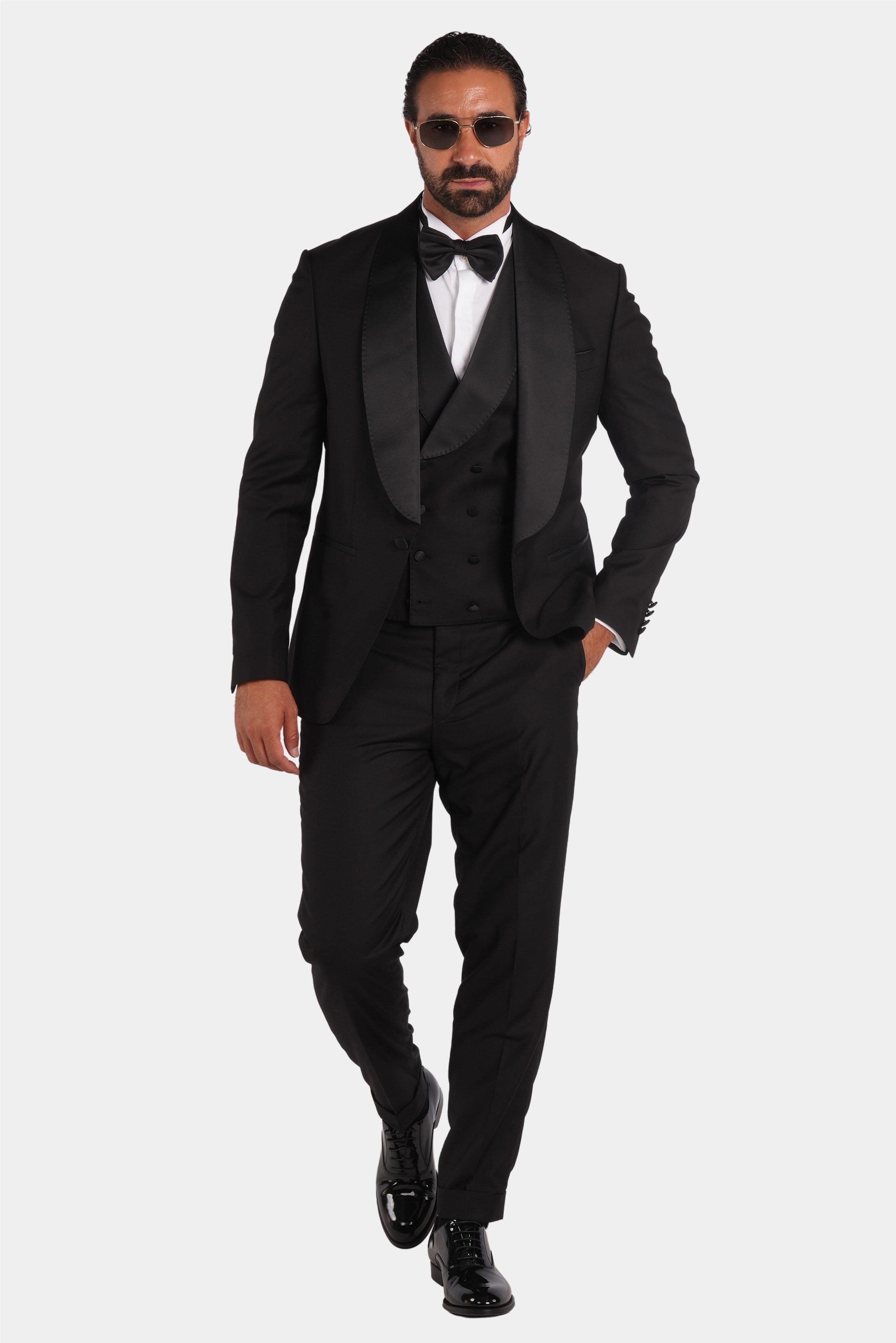 Schwarzer Slim Fit Einreiher Smokinganzug