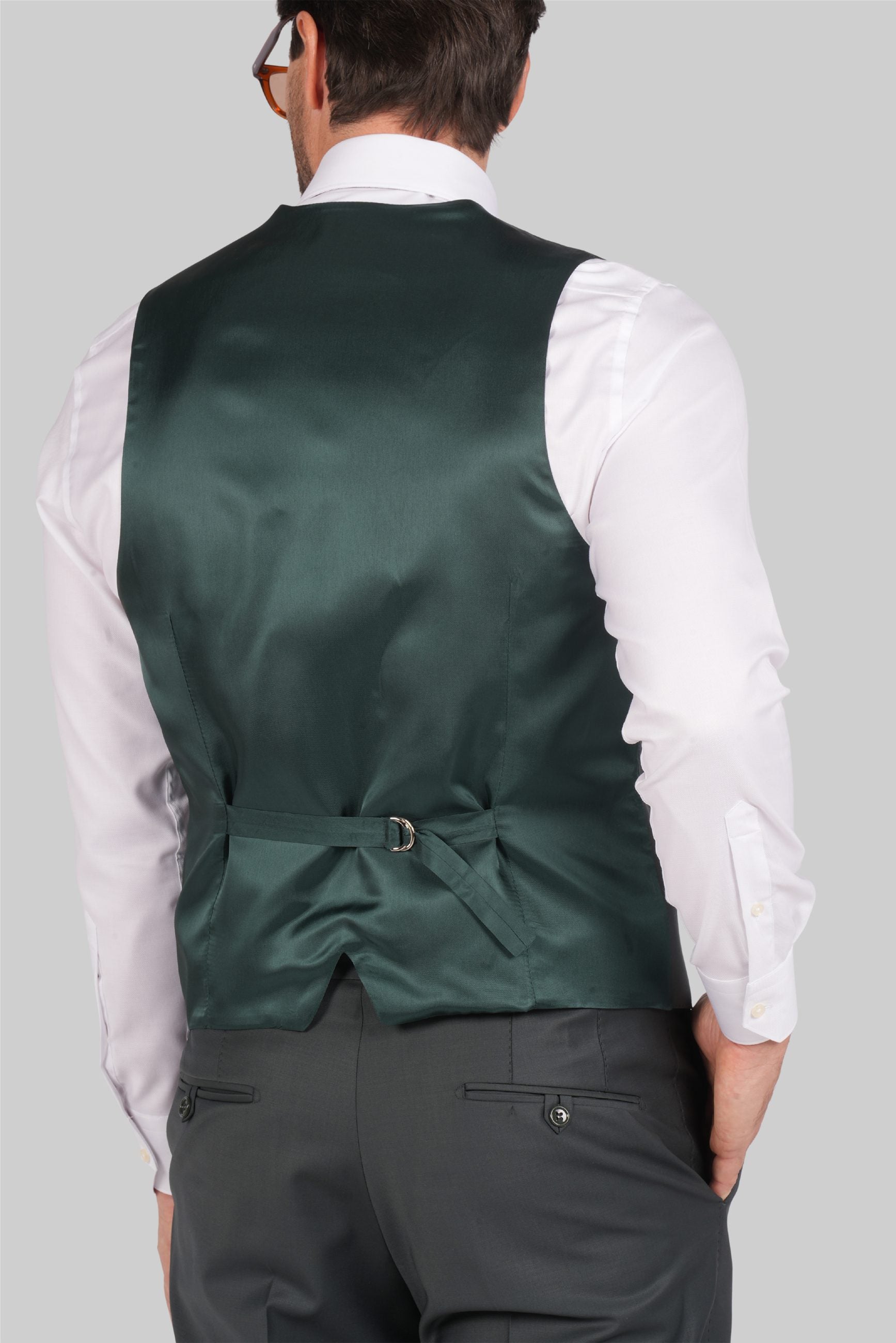 Dunkelgrün Modern Fit Einreihiger Handarbeit