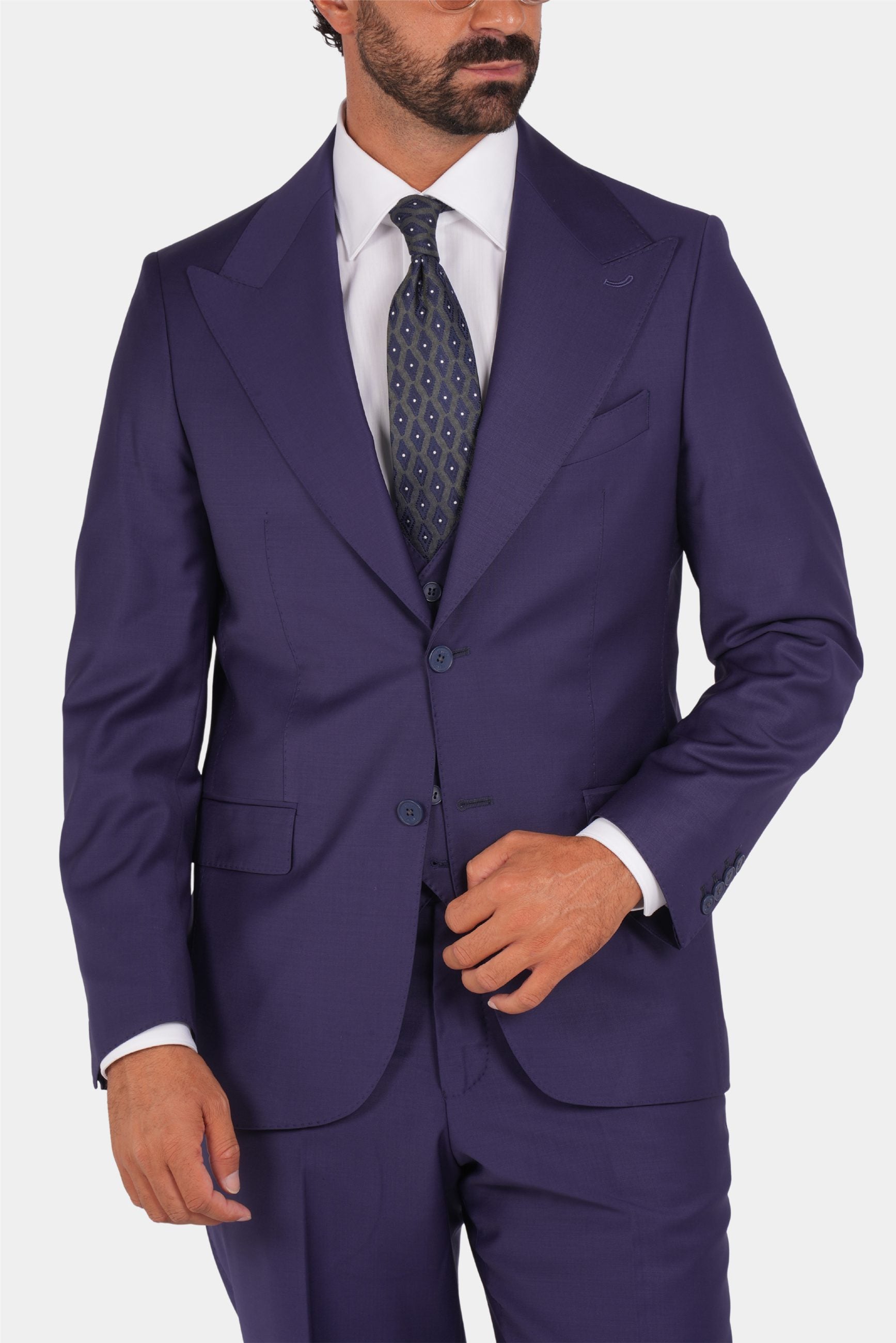 Violet Modern Fit Single-breasted Handmade