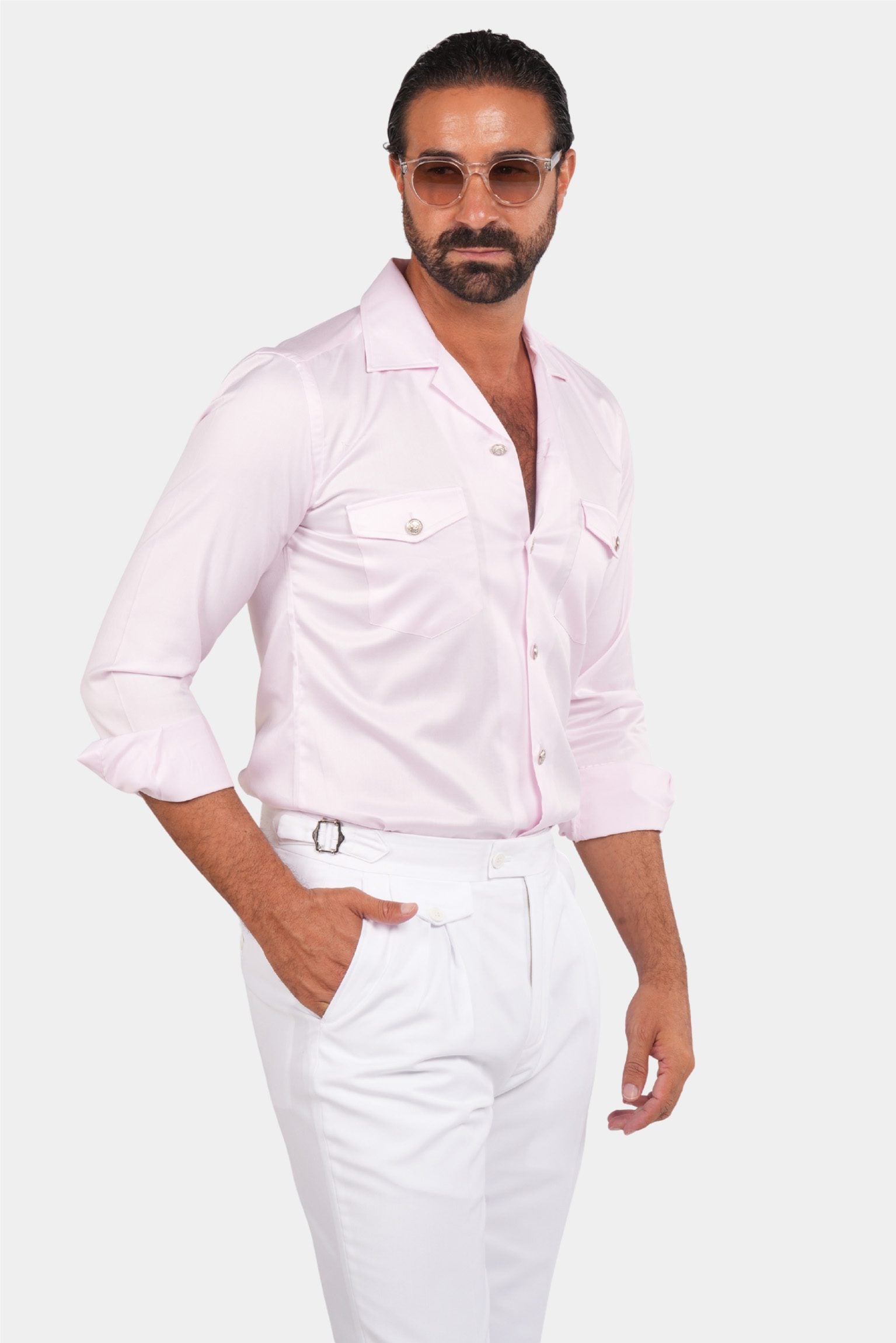 Rosa Safari-Hemd