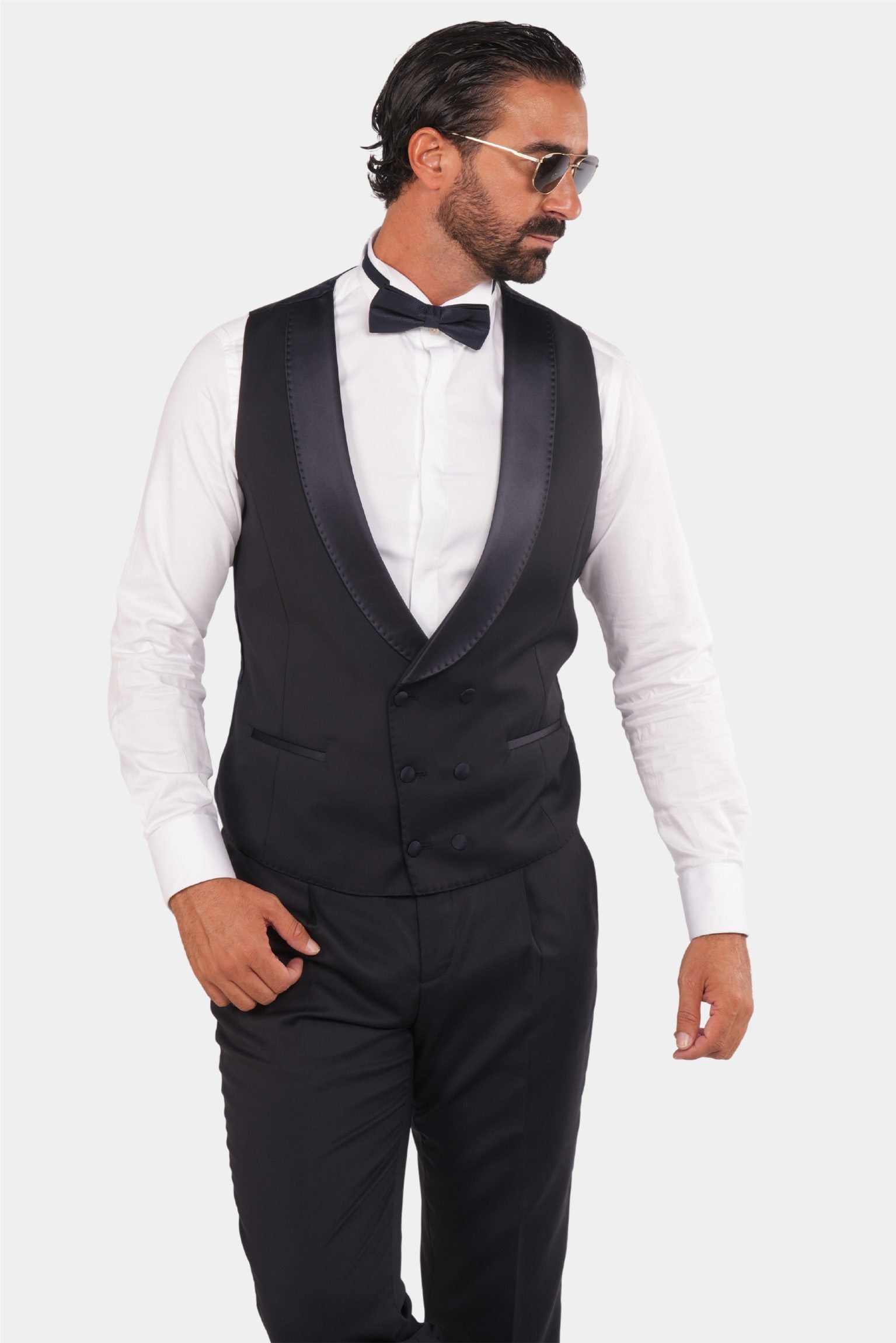 Dunkelblauer Slim Fit Einreiher Smoking-Anzug