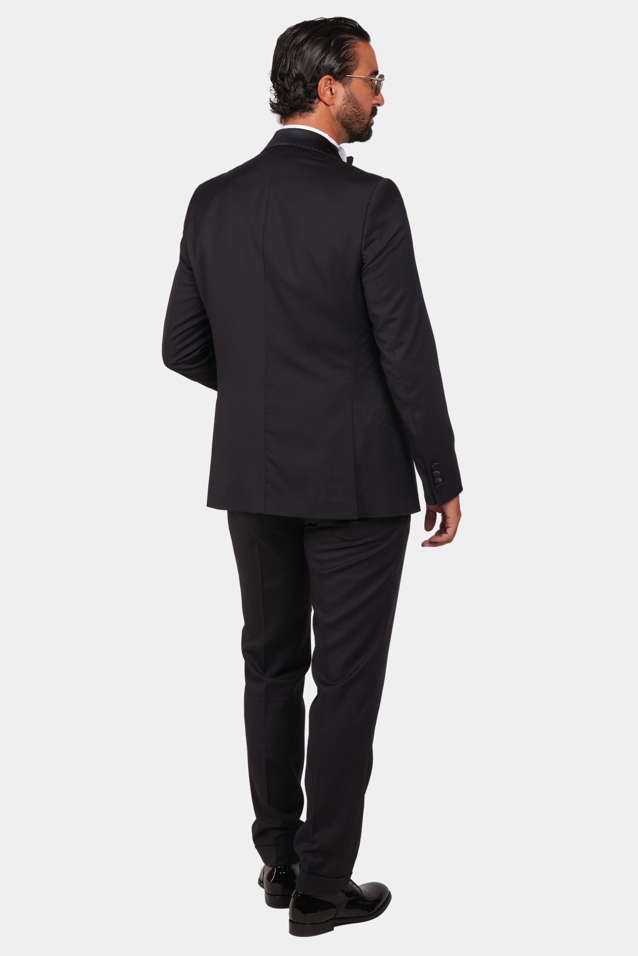 Dunkelblauer Slim Fit Einreiher Smoking Anzug