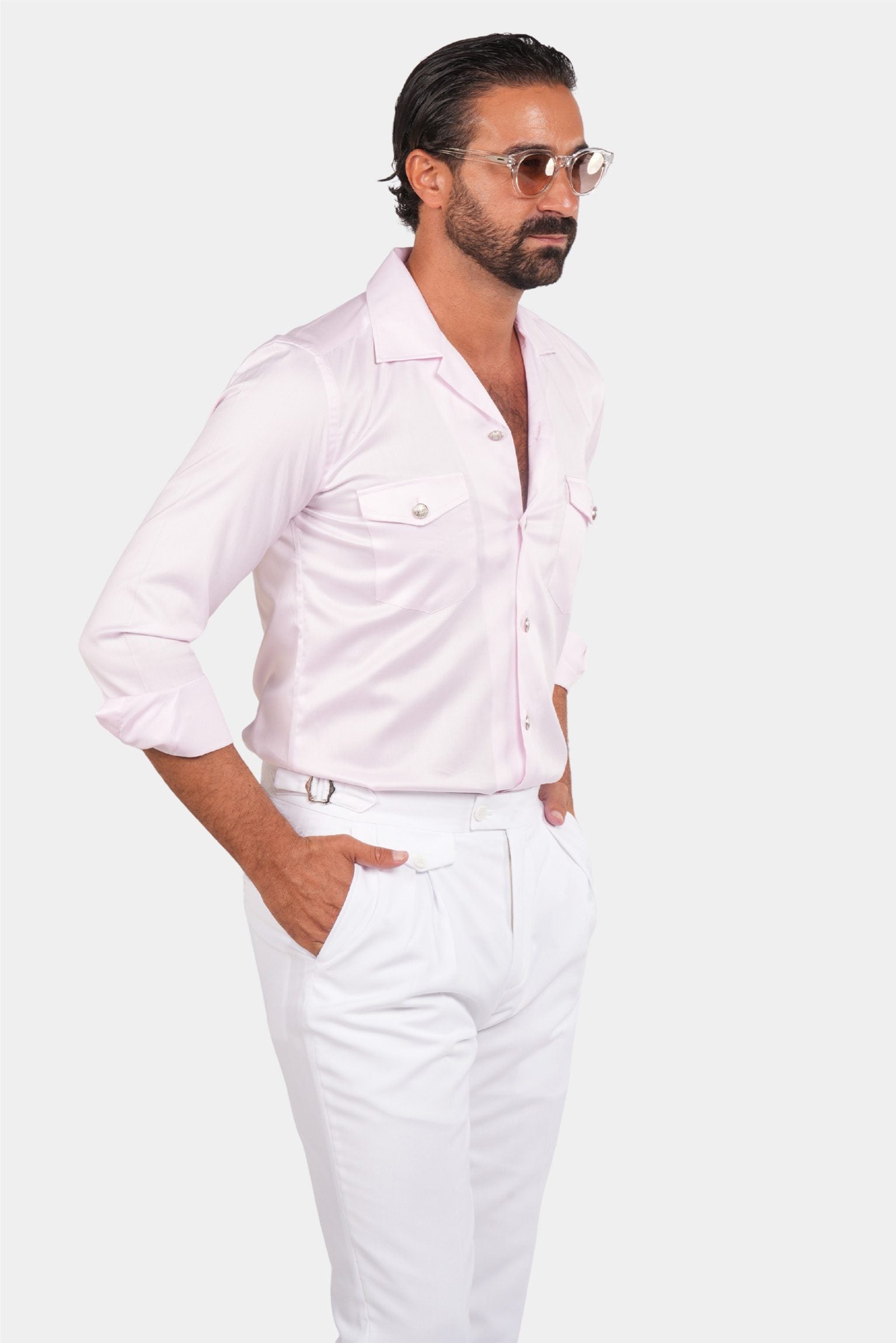 Rosa Safari-Hemd