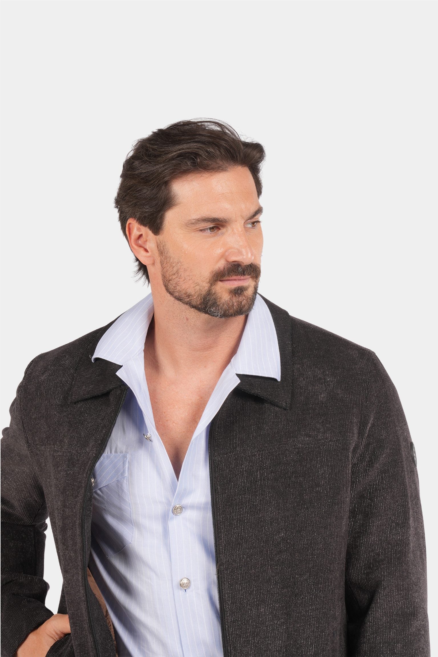 Dunkelgraue italienische Jacke