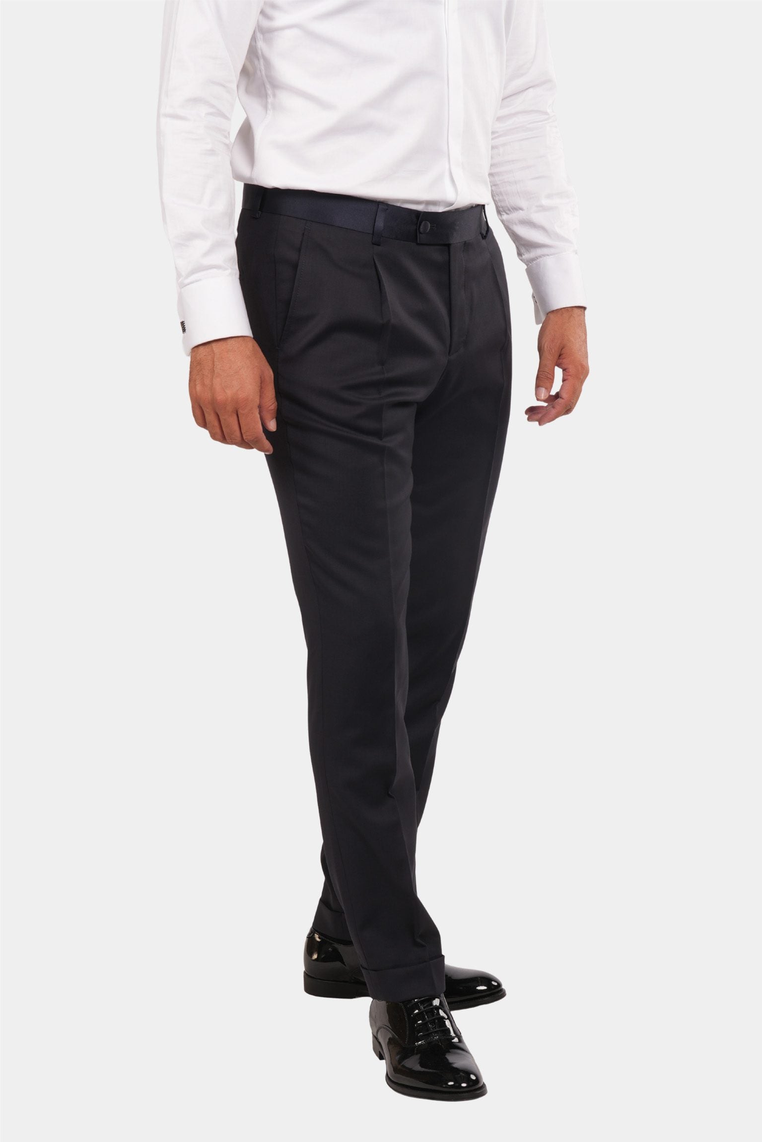Dunkelblauer Slim Fit Einreiher Smoking-Anzug
