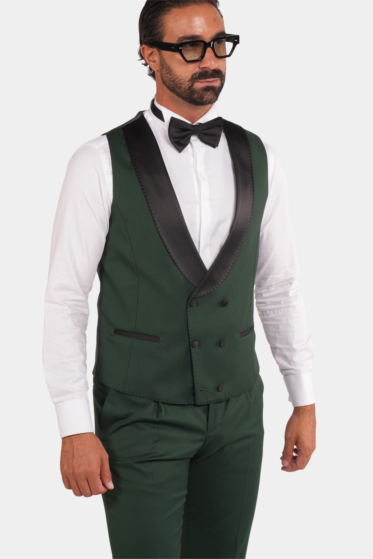 Grüner Slim Fit Doppelreihiger Smokinganzug
