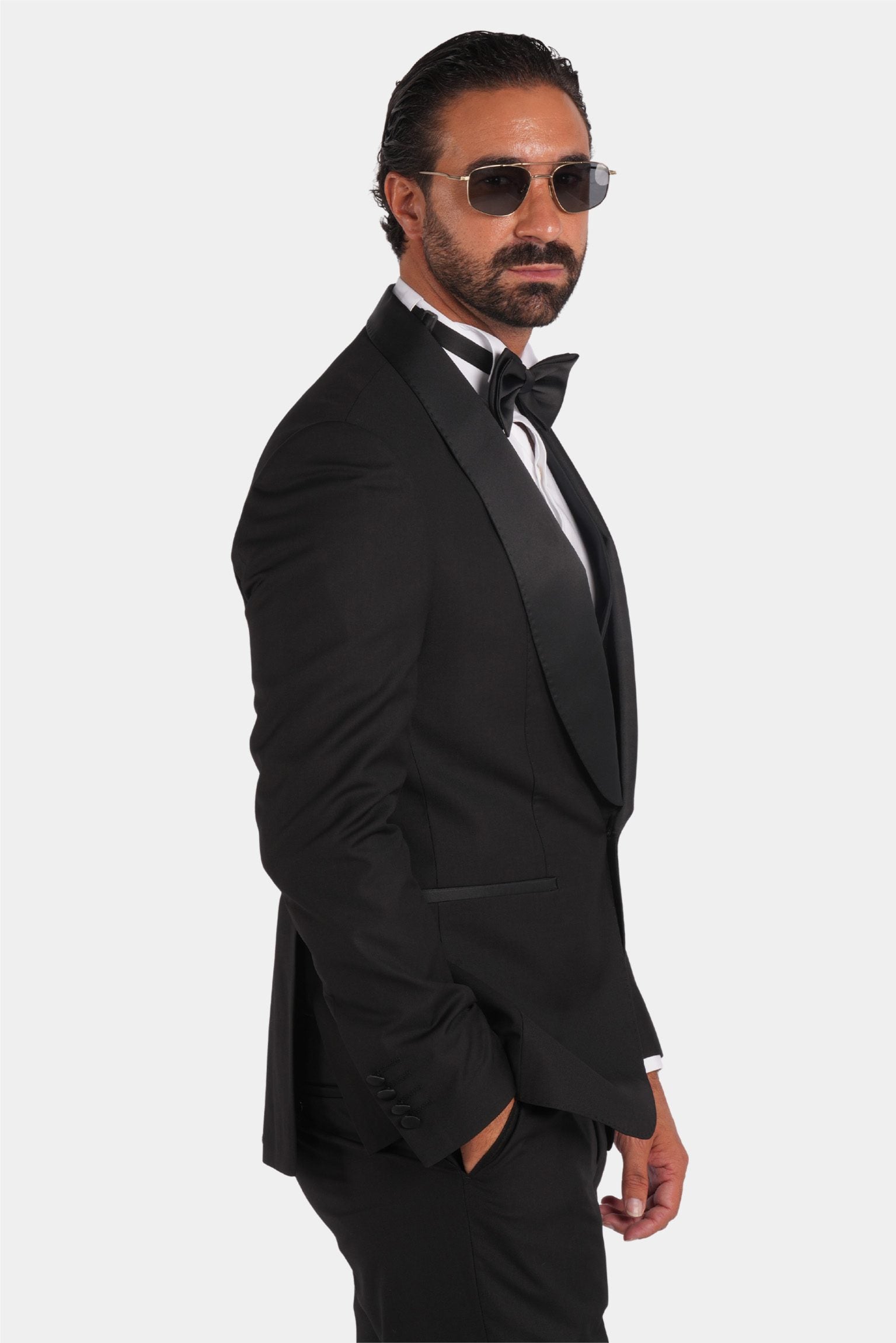 Schwarzer Slim Fit Einreiher Smokinganzug