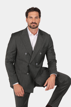 Dunkelgrüner Zweiteiliger Woll-Anzug mit Tailored Fit
