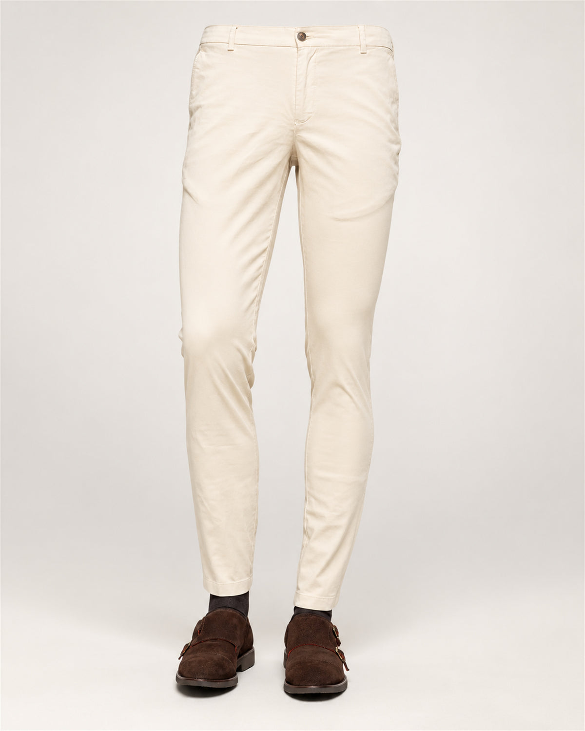 Beige slim fit chinos