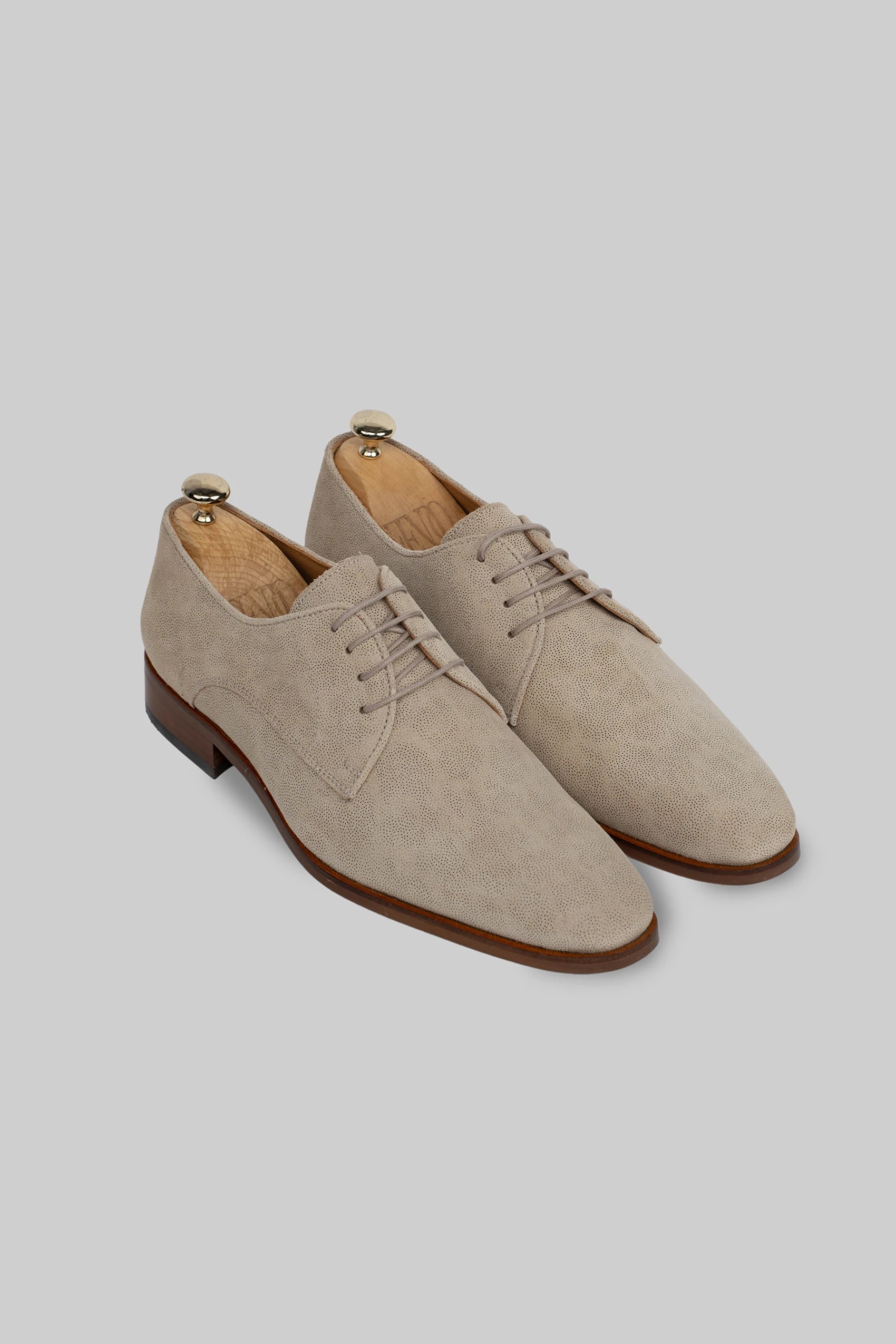 Beige leather derby
