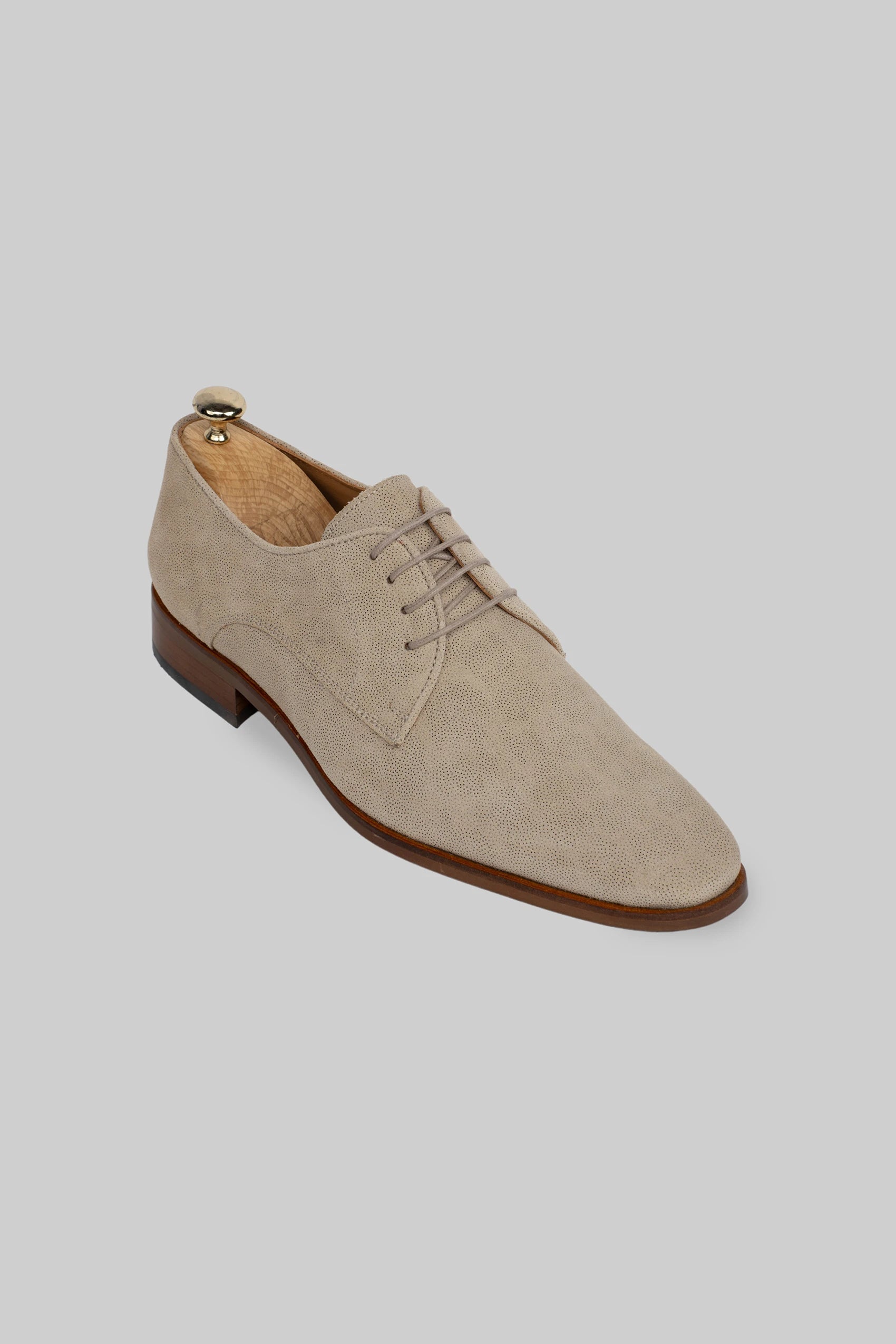 Beige leather derby