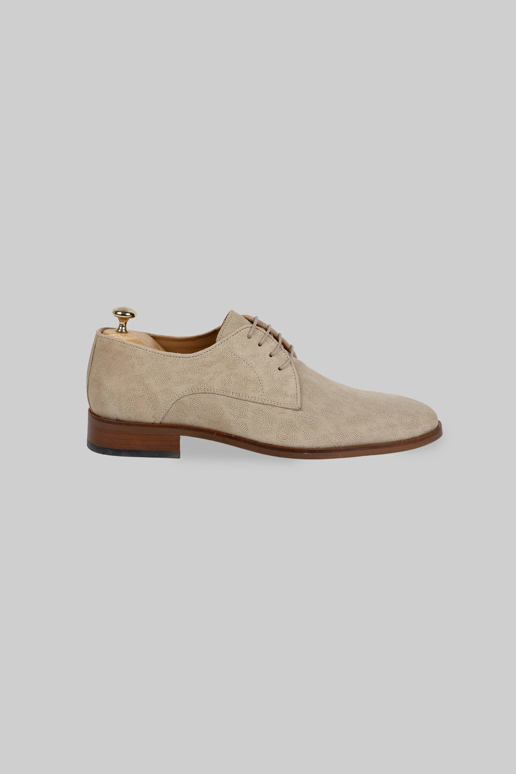 Beige leather derby