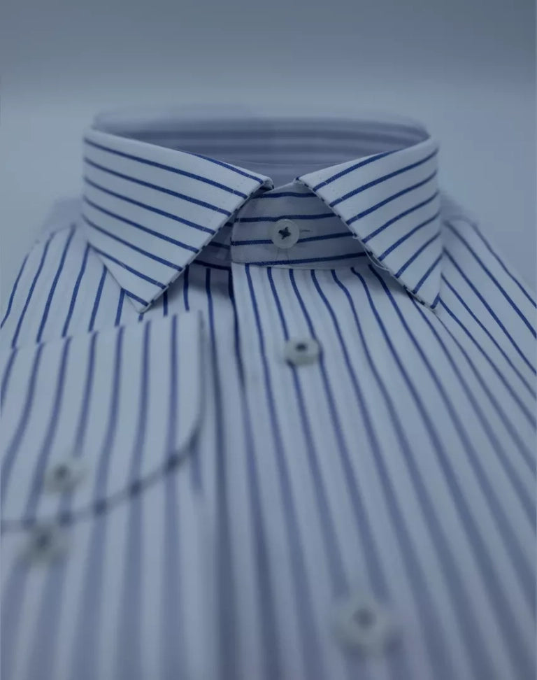 Blue striped modern fit shirt