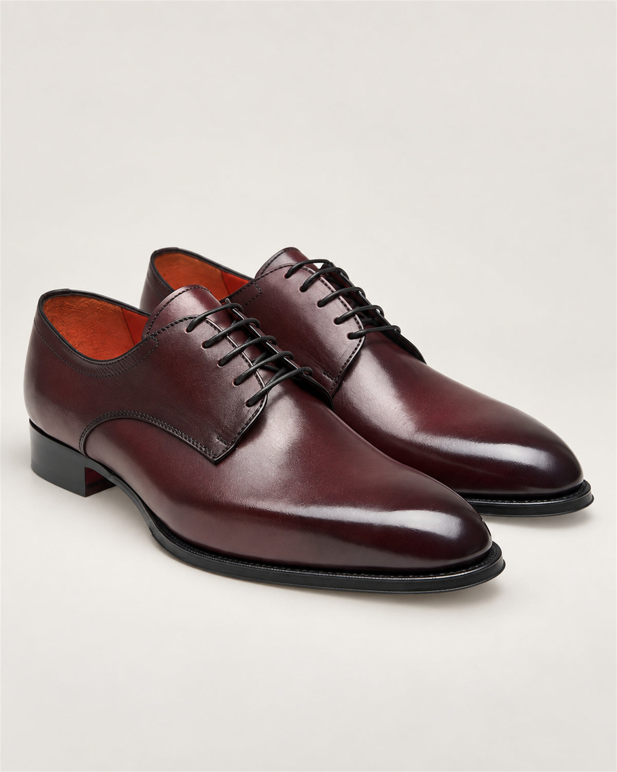 Bordeaux leather derby shoe