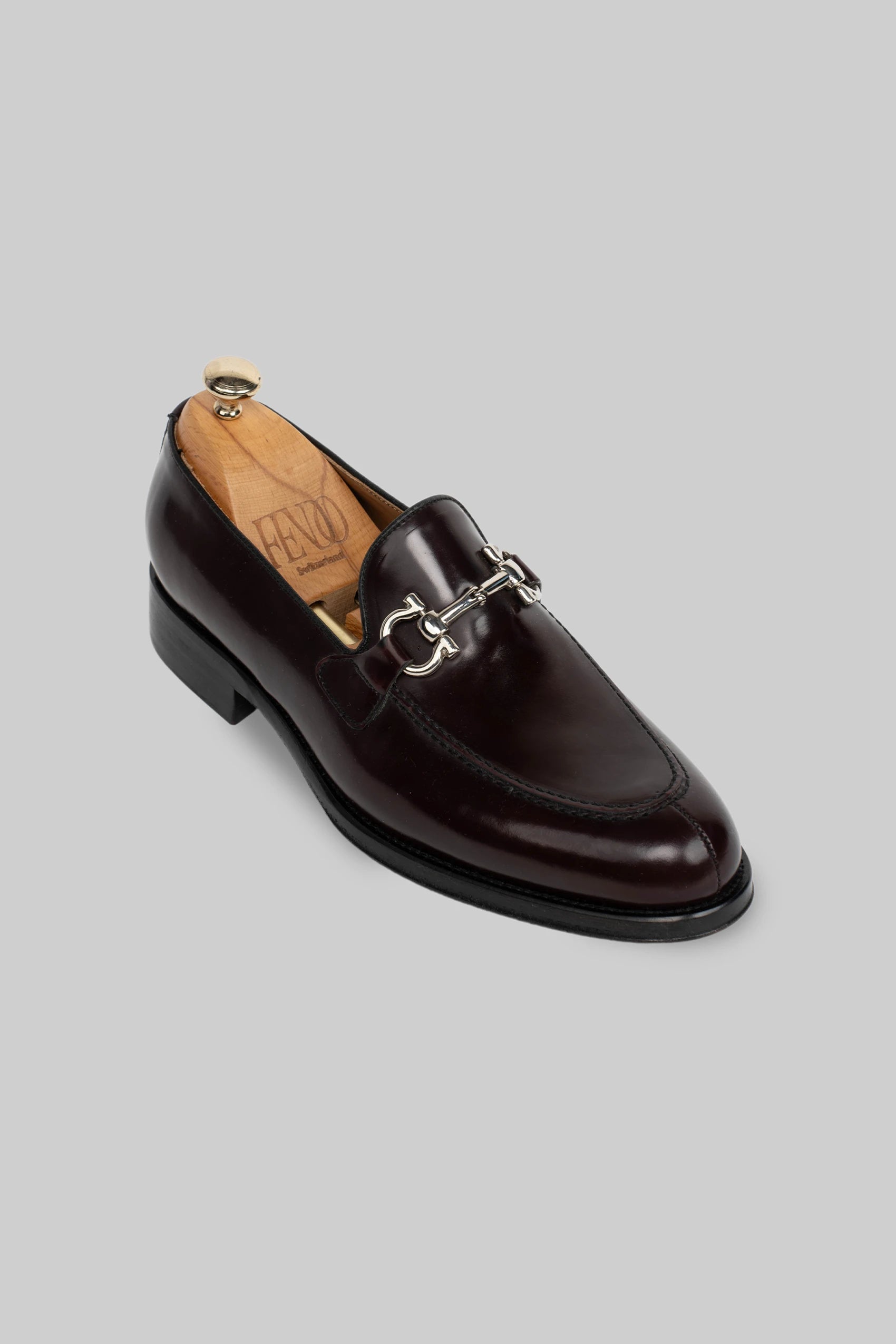 Bordeaux Leder Horsebit Loafer