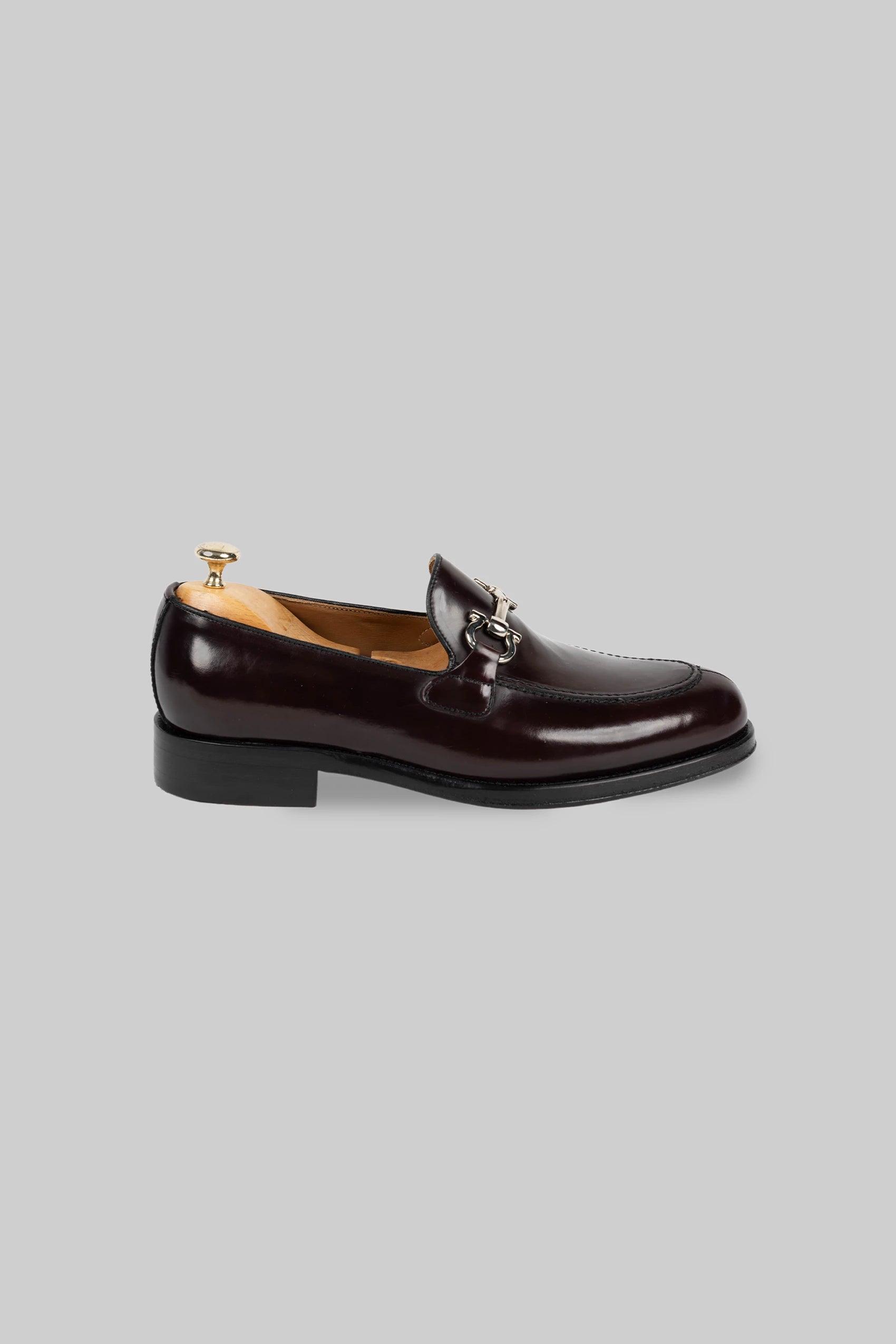 Burgundy leather horsebit loafer