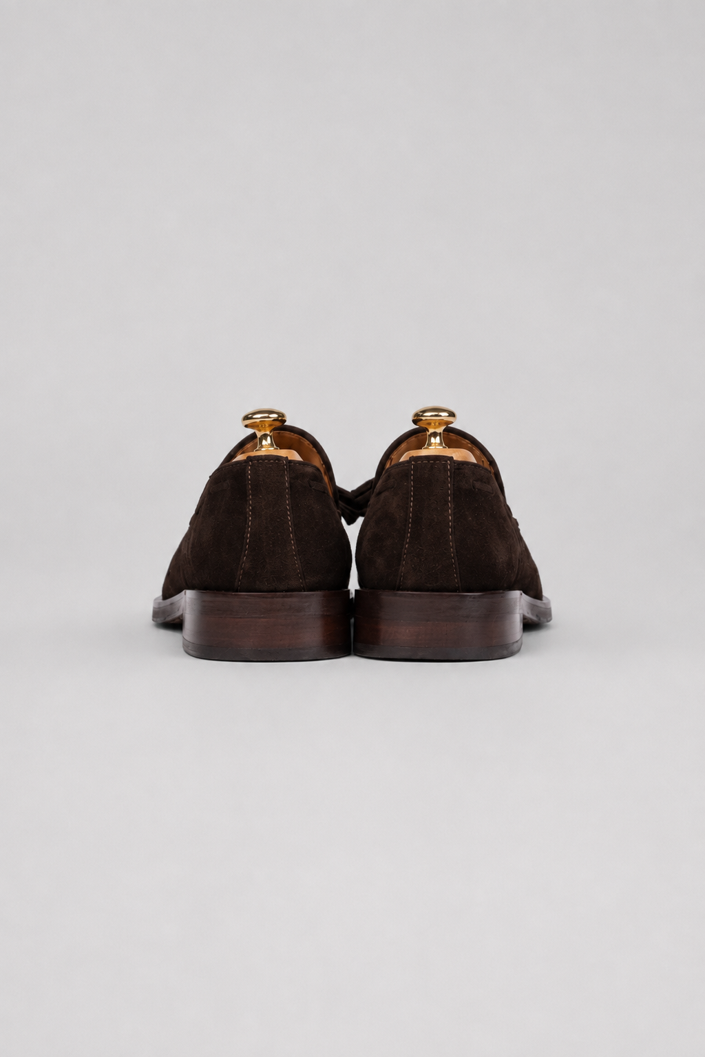 Braune Tassel-Loafer Schuhe aus Veloursleder