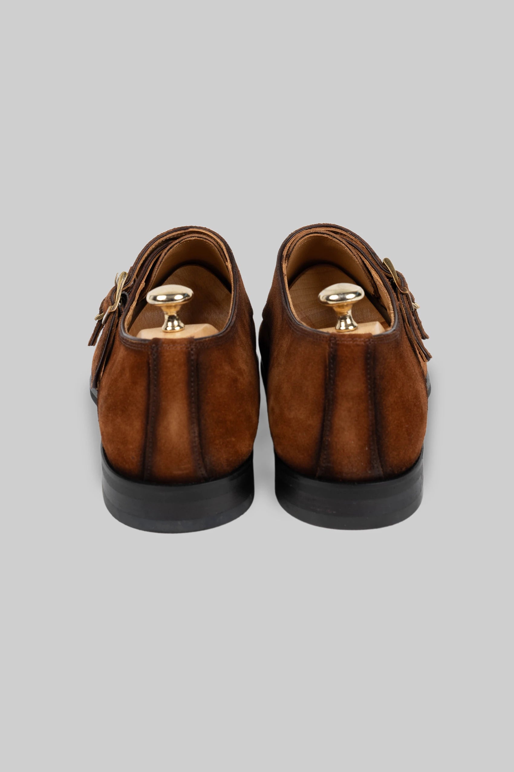 Brauner Wildleder Doppel-Monkstrap