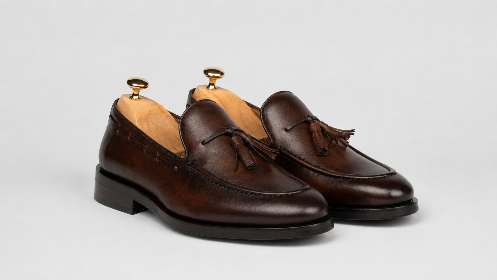 Brauner Tassel-Loafer aus Kalbsleder