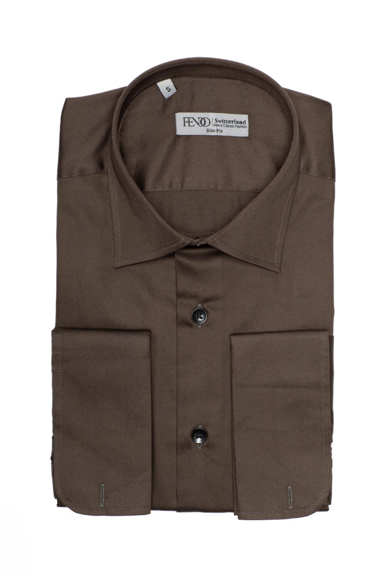 Braunes Slim Fit Hemd