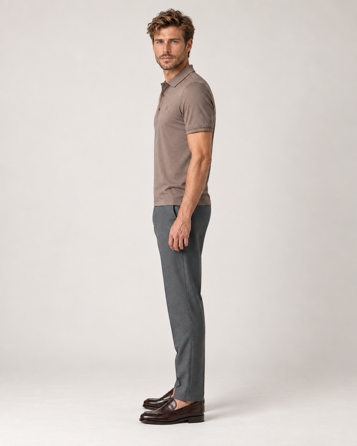Braunes Baumwolle-Polo-Shirt