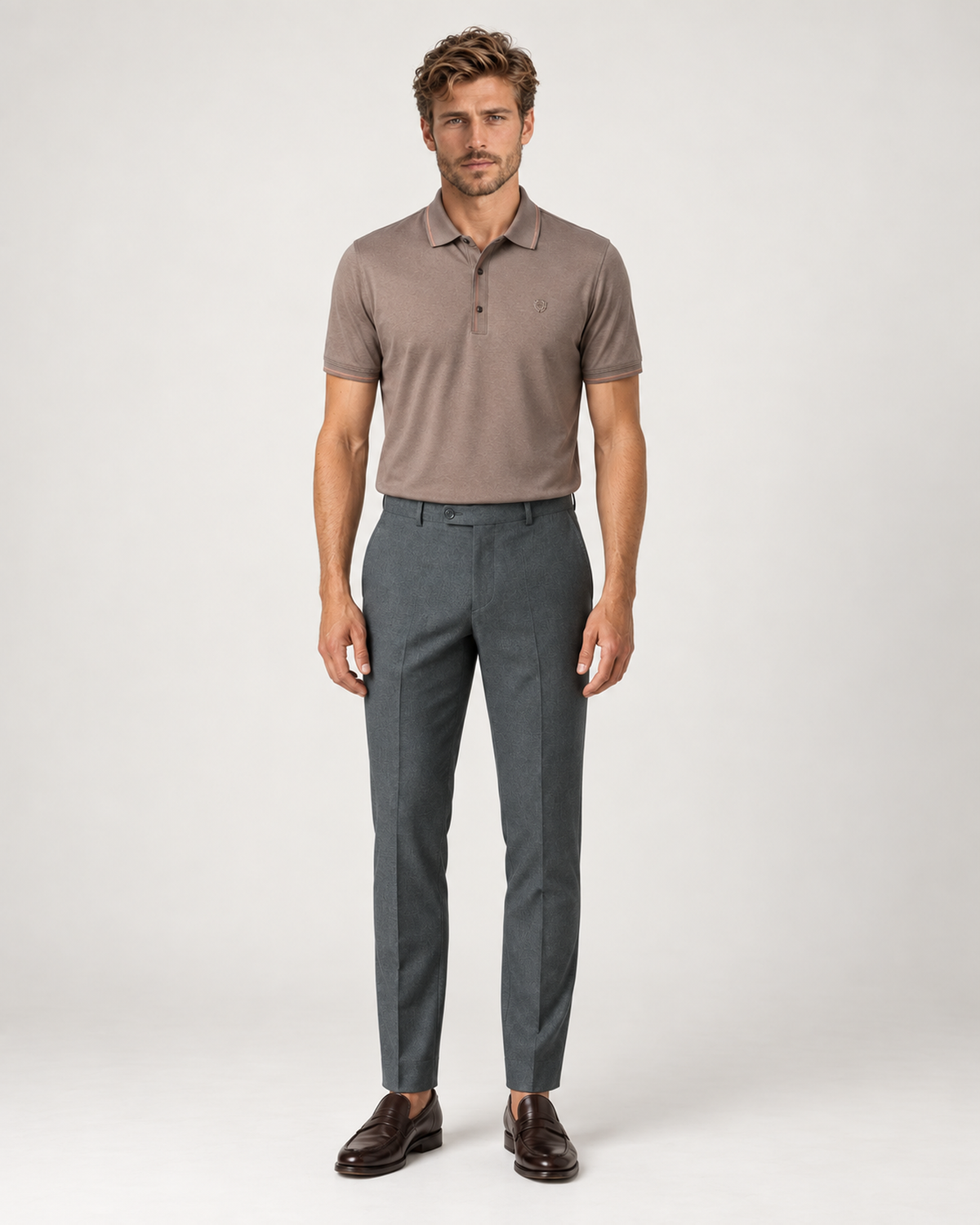 Braunes Baumwolle-Polo-Shirt