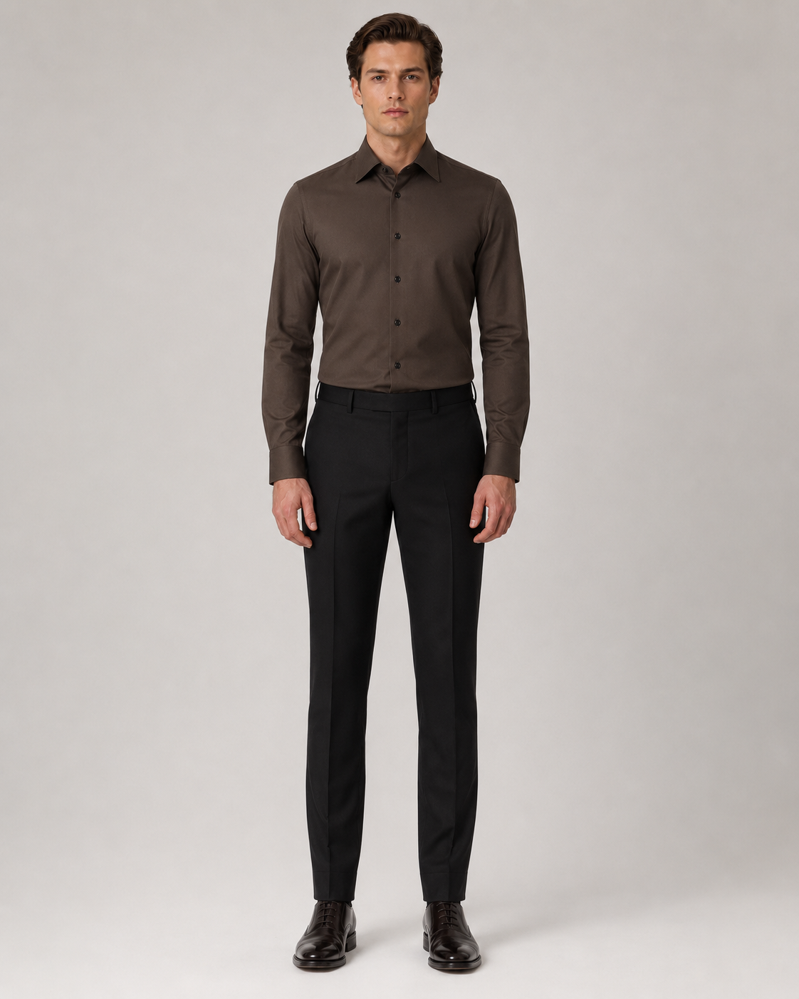 Braunes Slim Fit Hemd