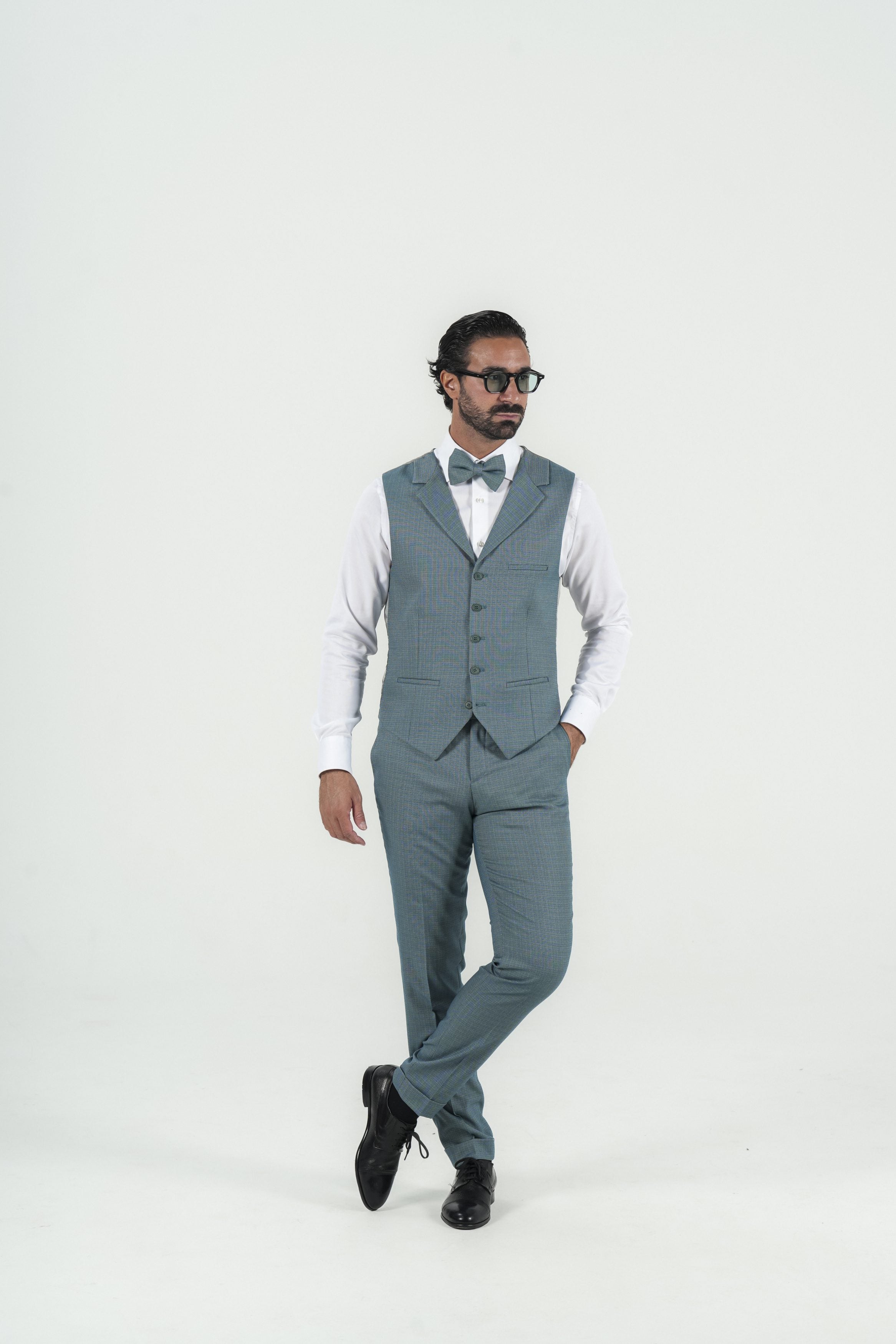 Turquoise Modern Fit Single-Breasted Suit