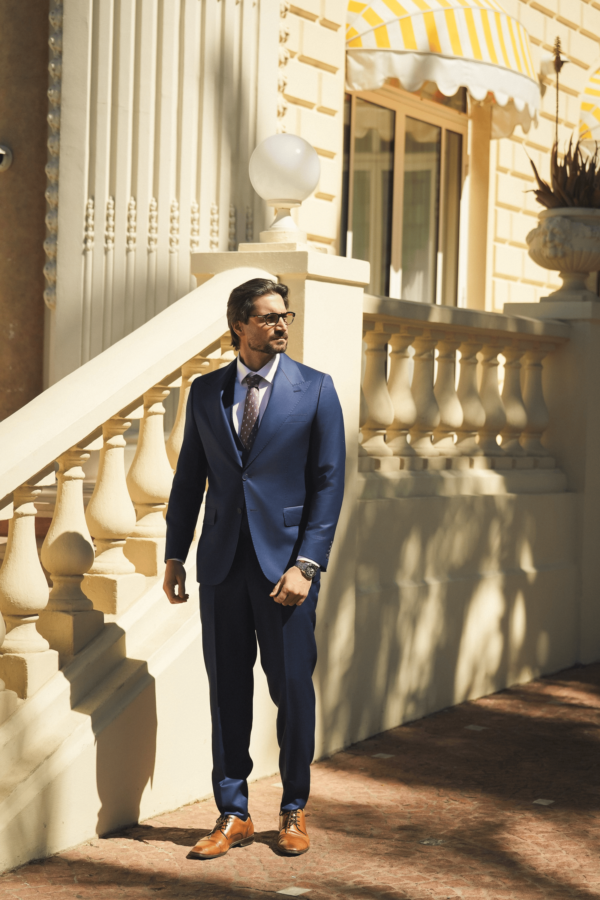 Navy Slim Fit Super 130’s Wool Single Breasted Suit