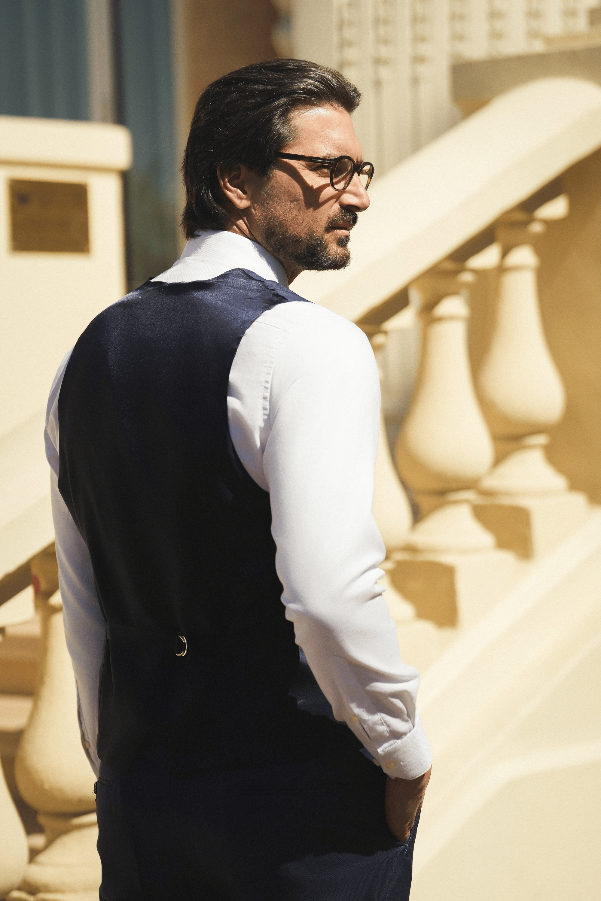 Navy Slim Fit Super 130’s Wool Single Breasted Suit