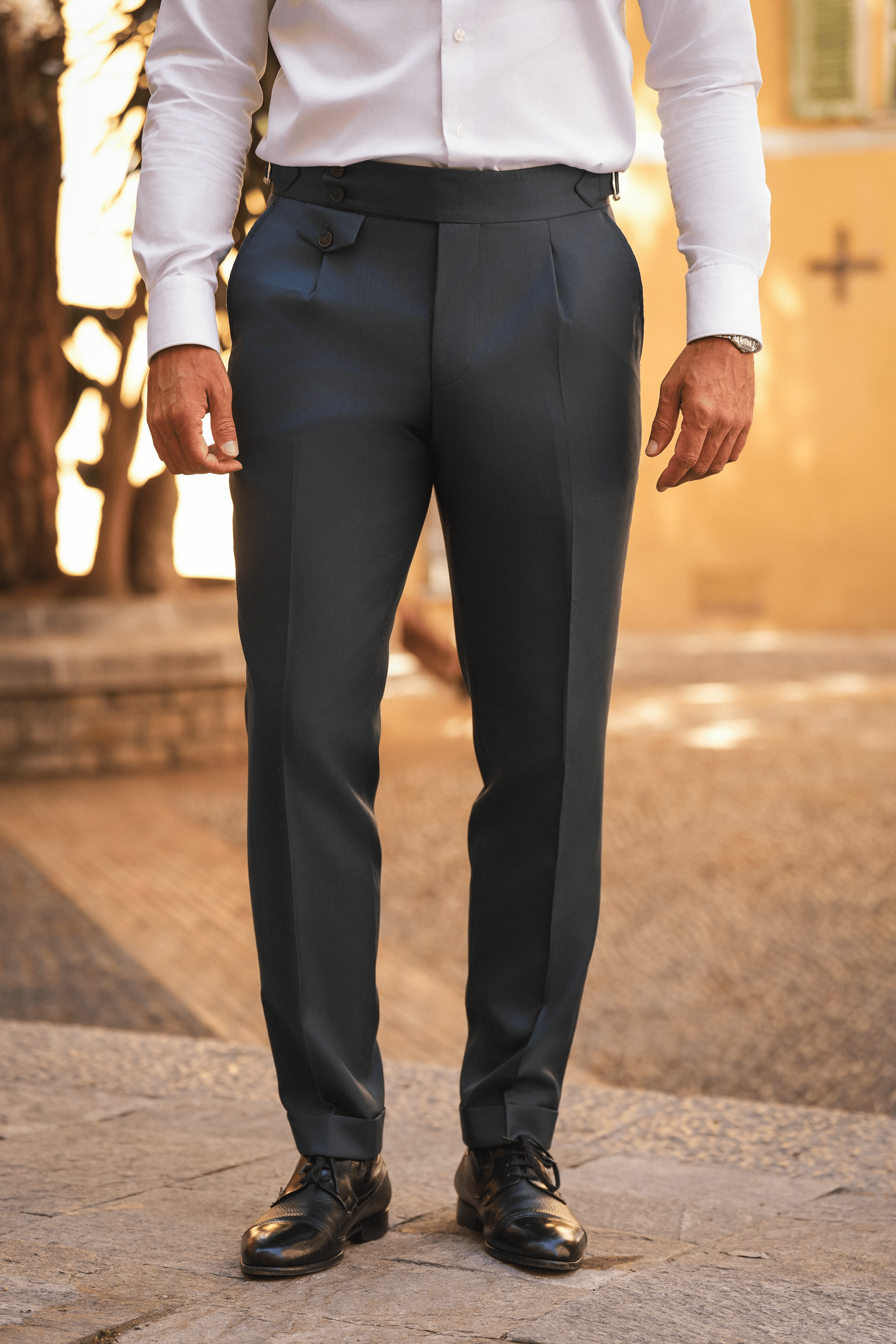 Dark Green Slim-Fit Super 130’s Wool Suit with Single-Breasted Jacket