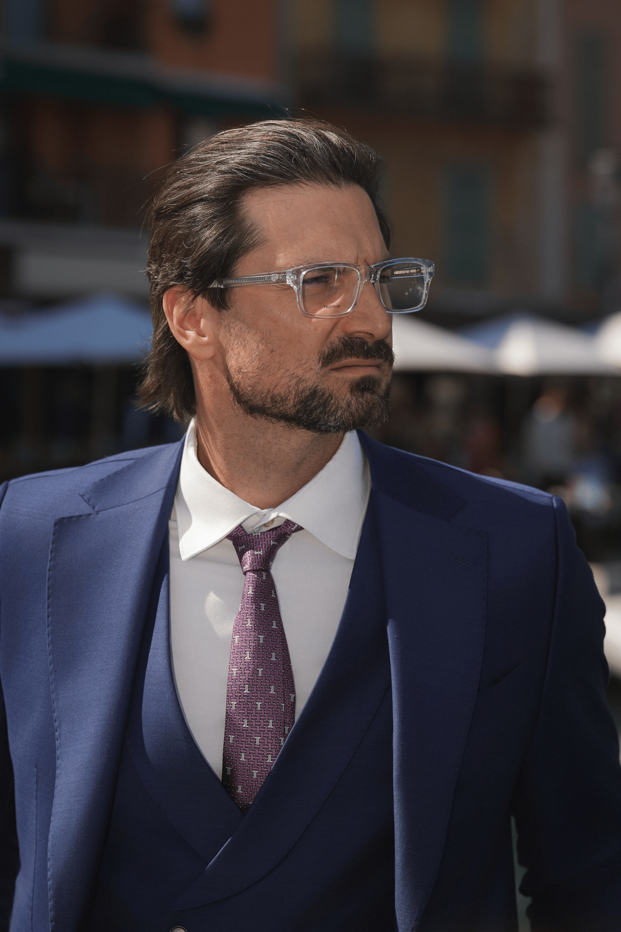 Dunkelblauer Slim-Fit Super 130’s Wollanzug mit Einreiher