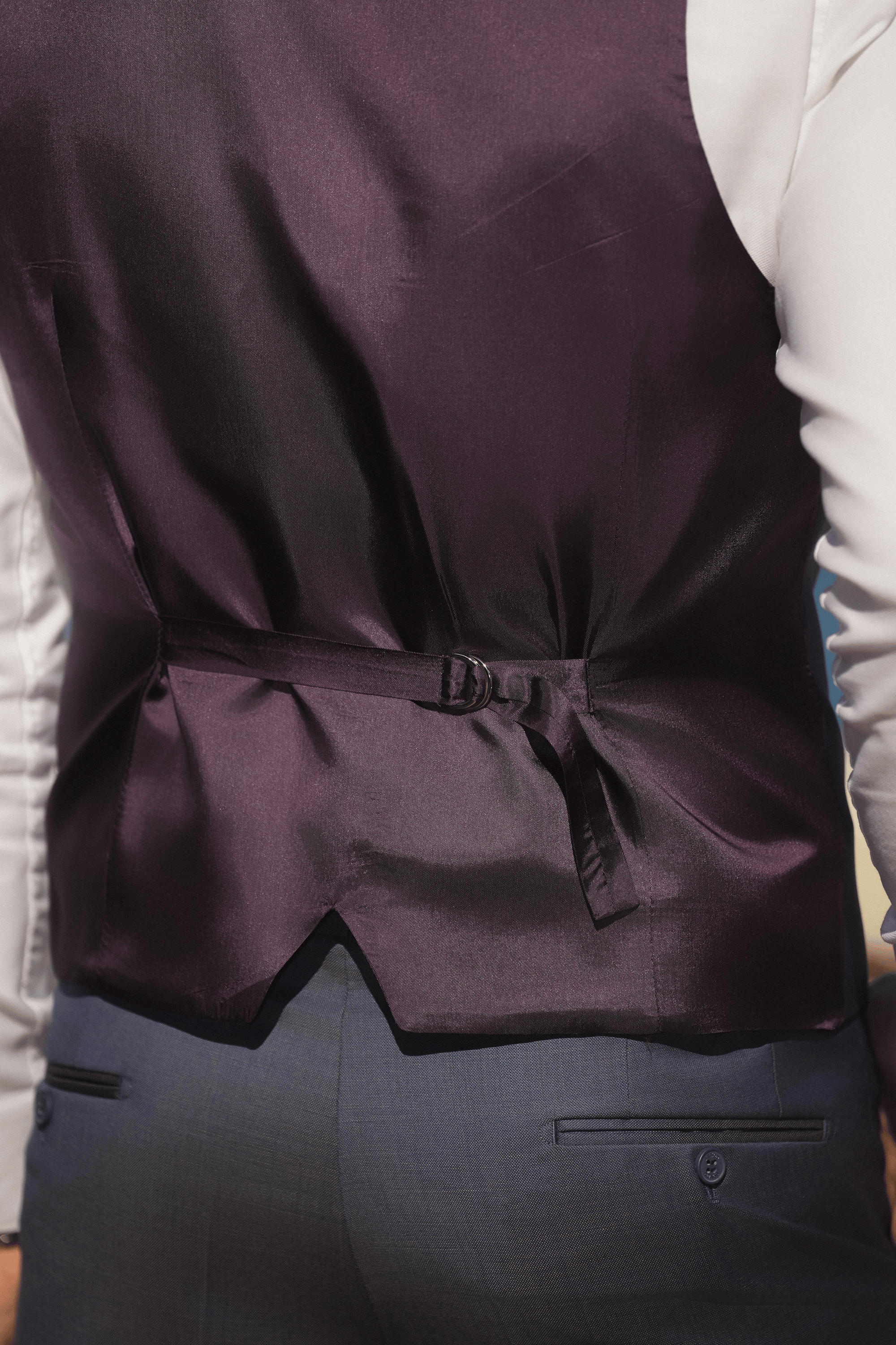 Violetter Slim-Fit Cerruti Wollanzug mit Einreiher