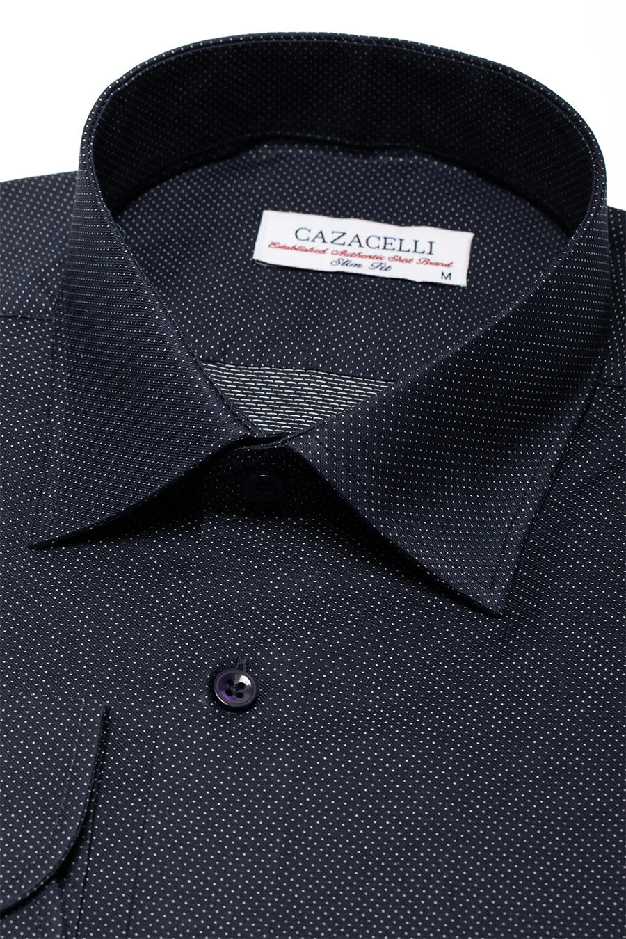 Dunkelblaues Slim Fit Baumwollhemd