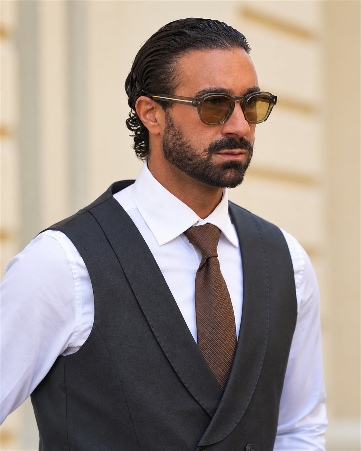 Dark Green Slim-Fit Super 130’s Wool Suit with Single-Breasted Jacket