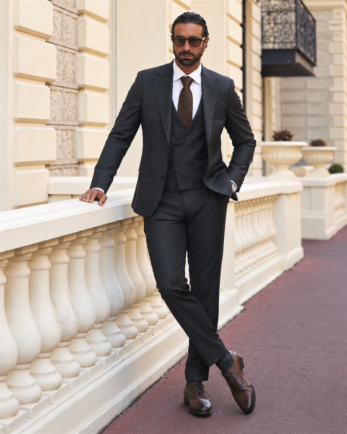 Dark Green Slim-Fit Super 130’s Wool Suit with Single-Breasted Jacket