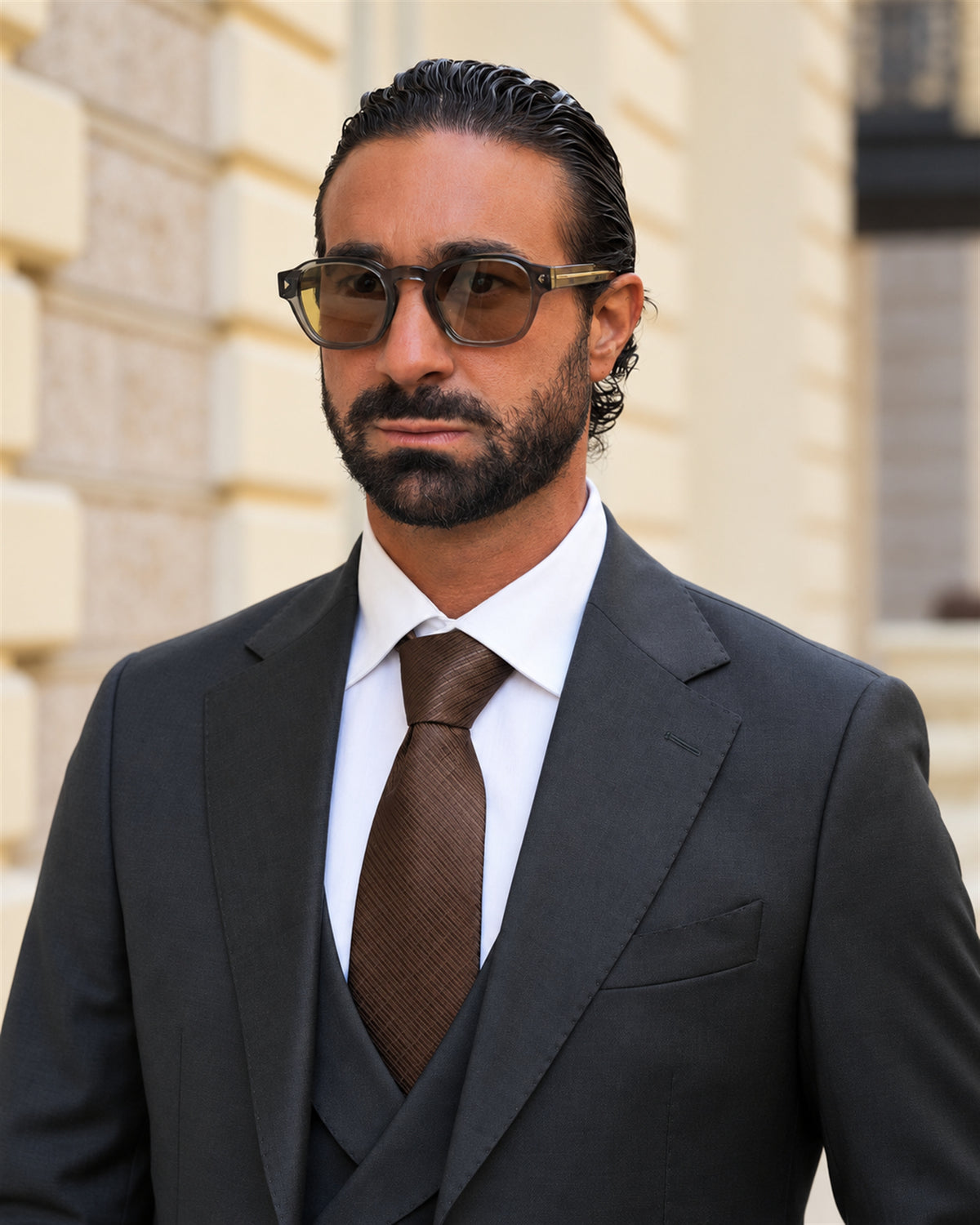 Dark Green Slim-Fit Super 130’s Wool Suit with Single-Breasted Jacket