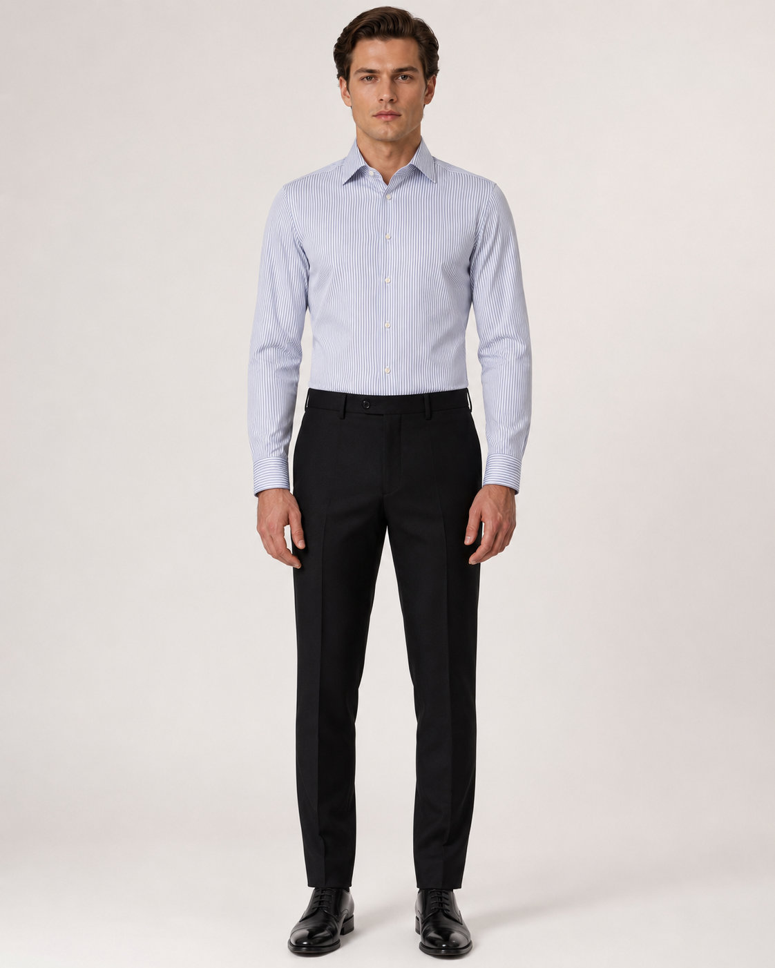 Grau gestreiftes Modern Fit Hemd