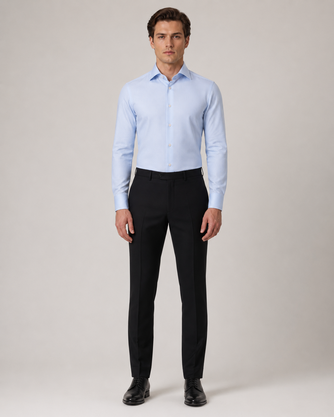 Light blue slim fit cotton shirt