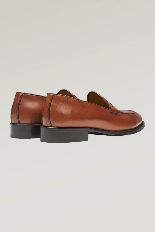Hellbrauner Pennyloafer aus Leder