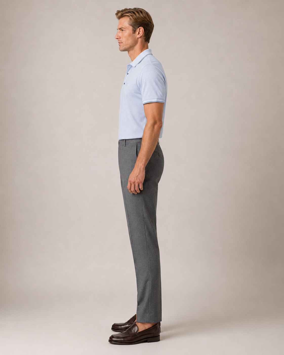 Helles Blaues Baumwolle-Polo-Shirt