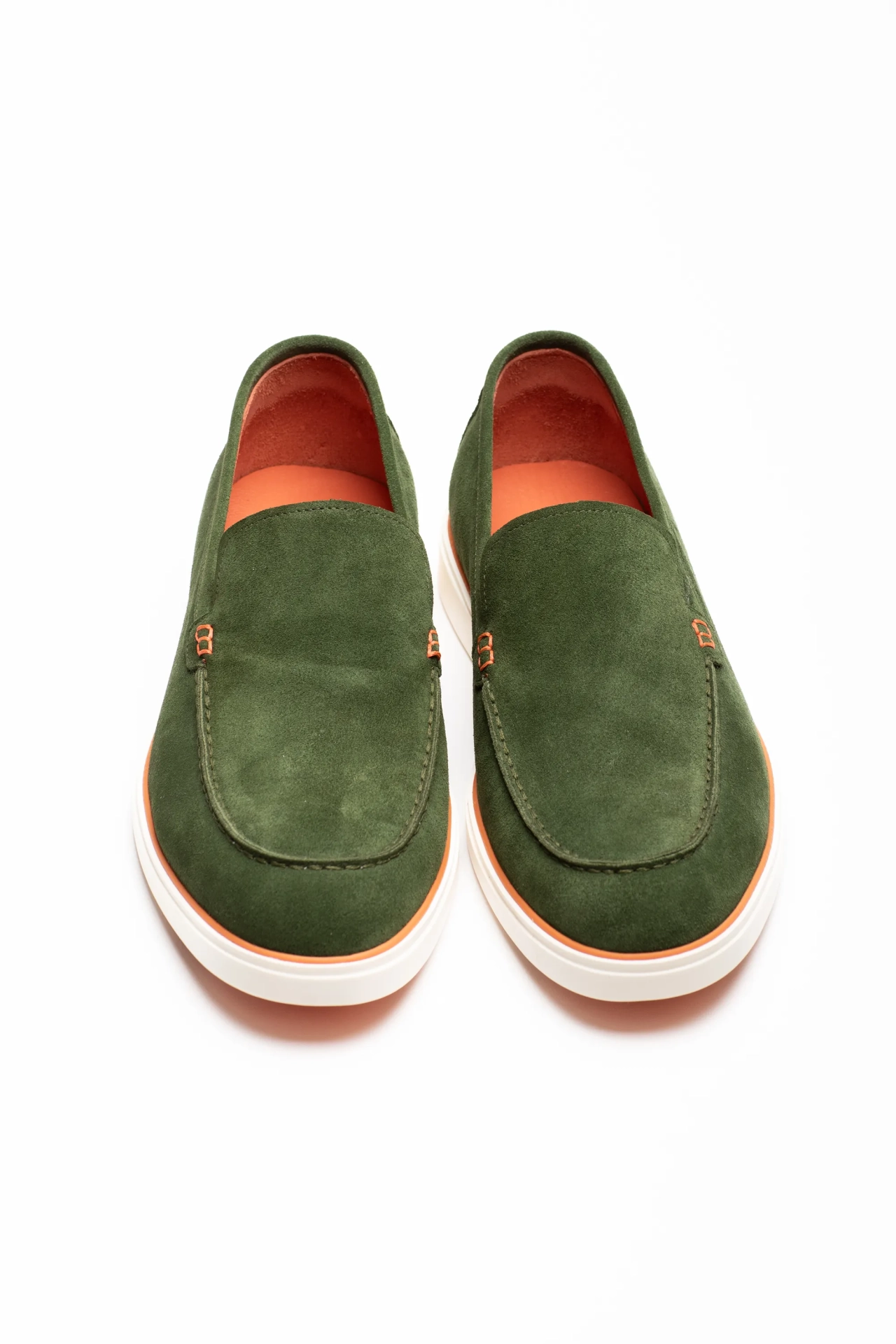 Hellgrüner Loafer-Schuh aus weichem Wildleder