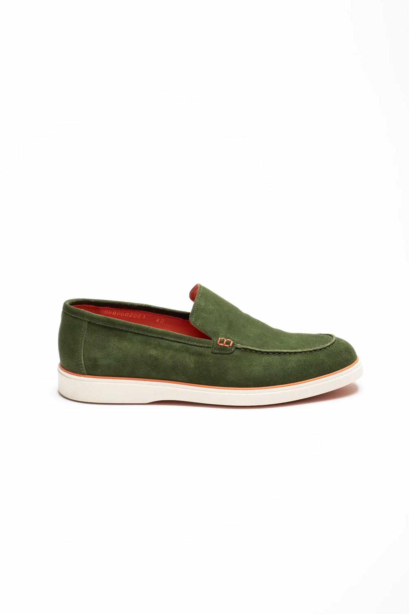 Hellgrüner Loafer-Schuh aus weichem Wildleder