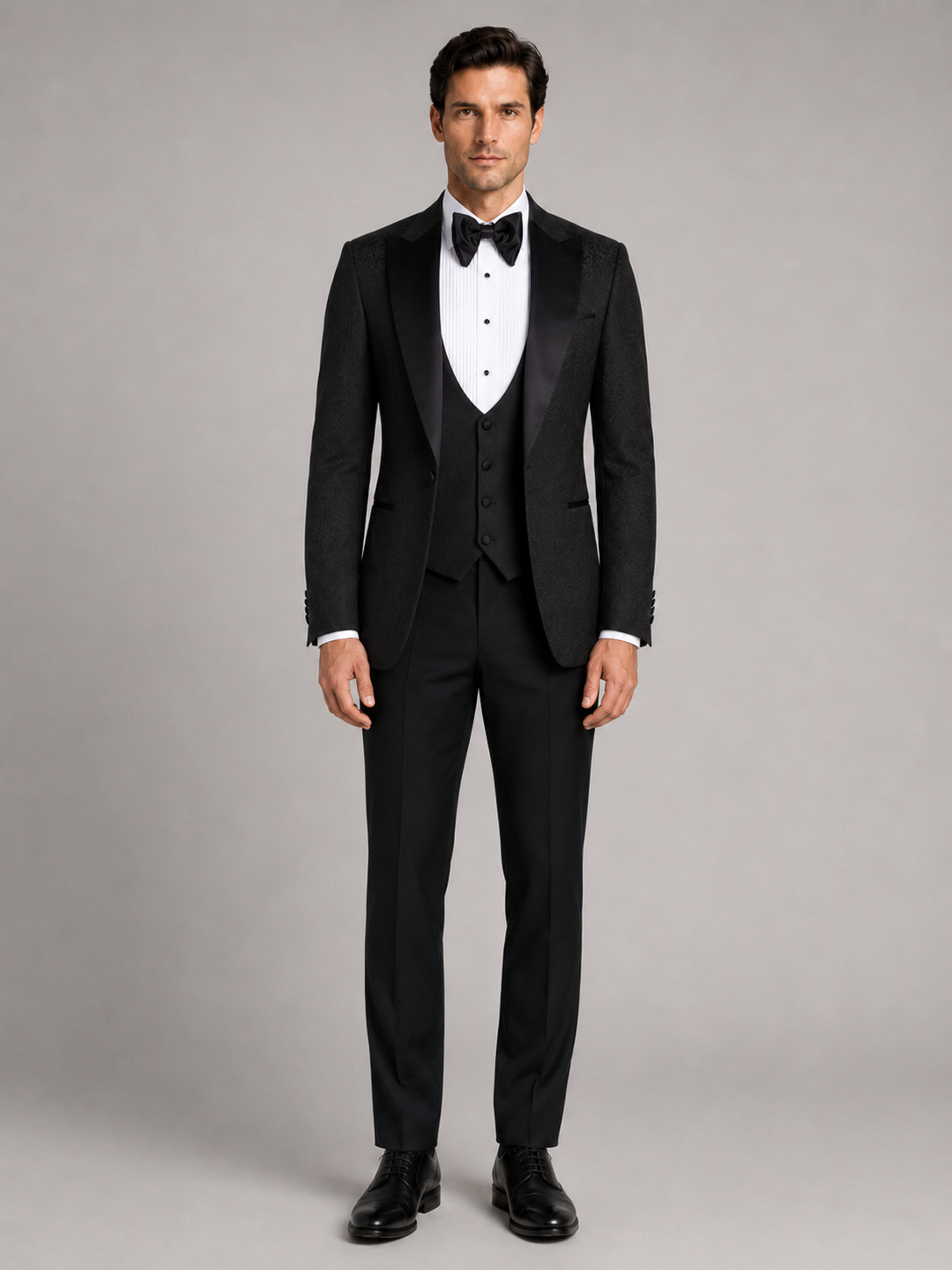 Schwarzer Slim Fit Einreihiger Smokinganzug