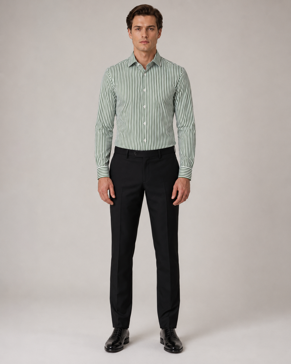 Jade Slim Fit Baumwollhemd mit weissen Streifen