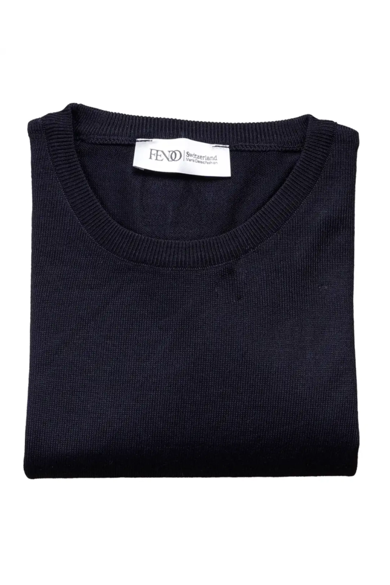Klassischer Pullover mit Rundhalsausschnitt Navy